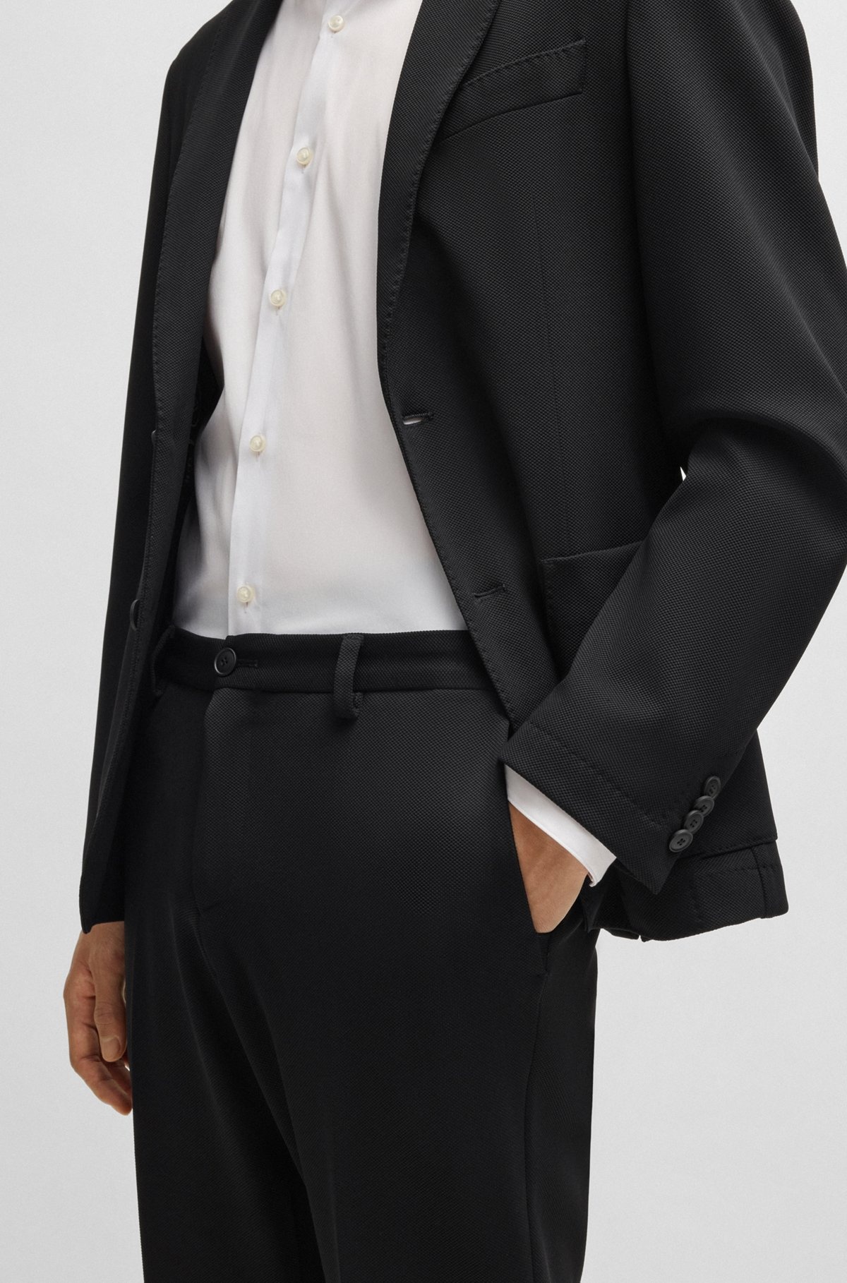 SLIM-FIT TROUSERS IN WASHABLE STRETCH FABRIC - 5