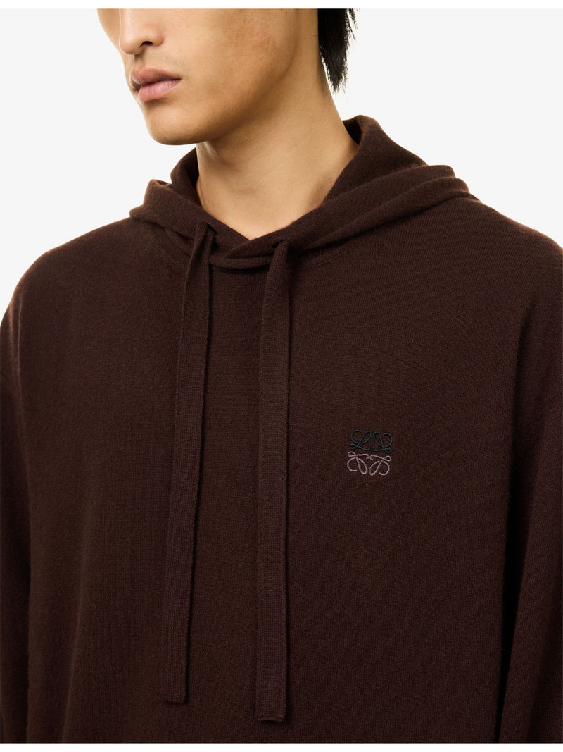 Cashmere Anagram-Embroidered Knitted Hoody 5