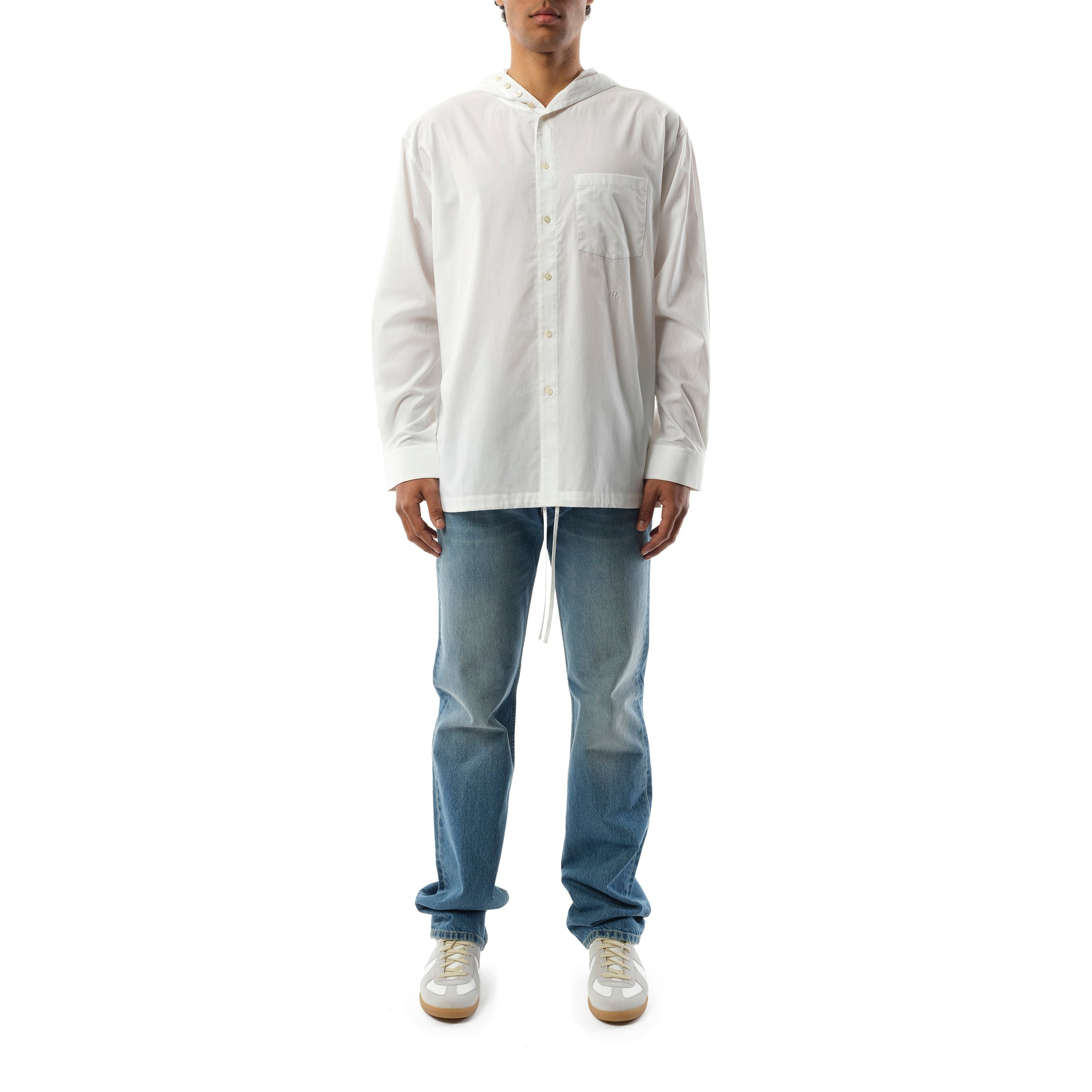 Hoodie Shirt in White - 4