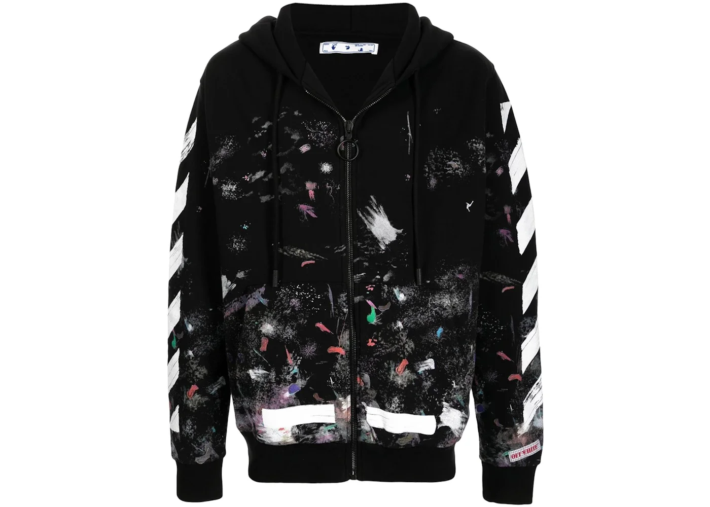 OFF-WHITE Galaxy Brushed Zip Up Hoodie Black - 1