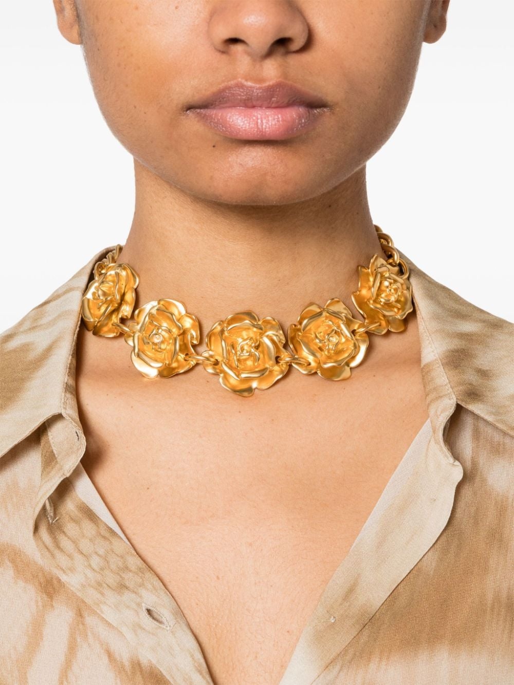 rose-charm choker necklace - 2