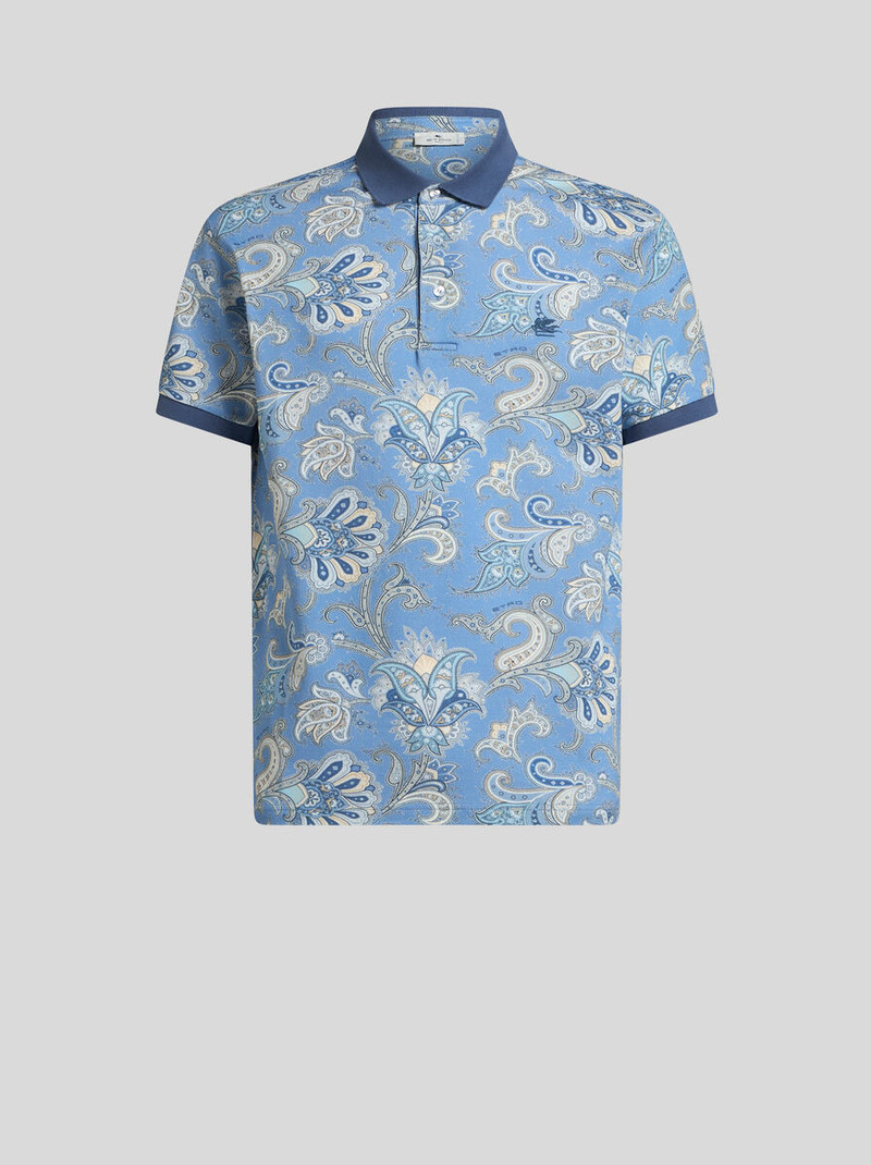 FLORAL PAISLEY COTTON POLO SHIRT - 1