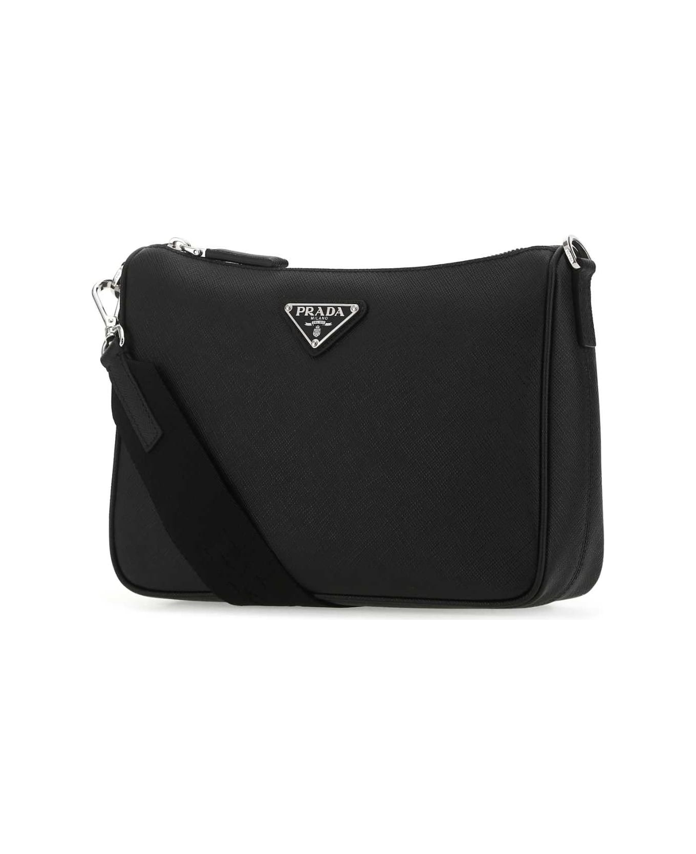 Black Leather Crossbody Bag - 2