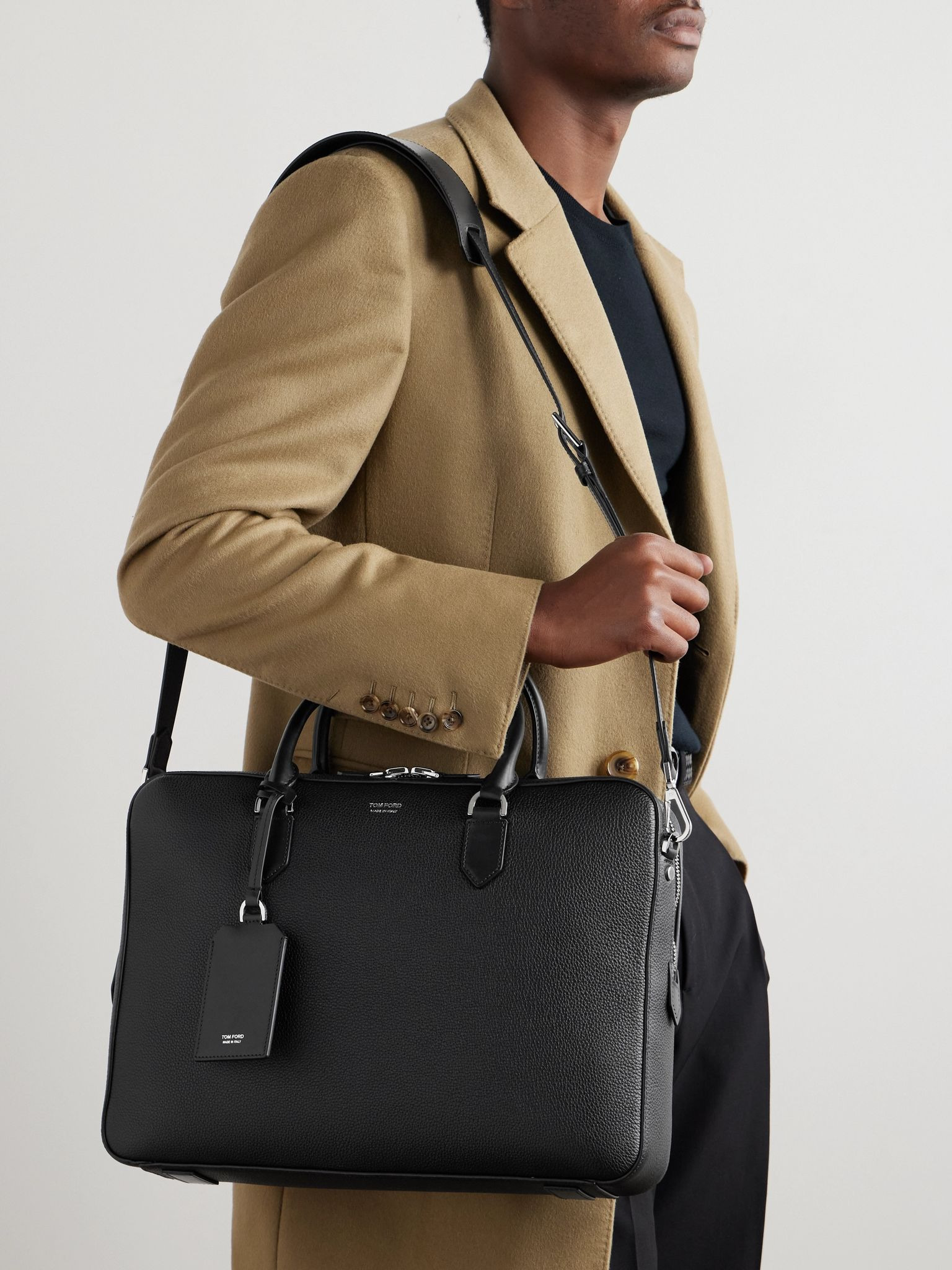 Elliott Full-Grain Leather Briefcase Black - 2