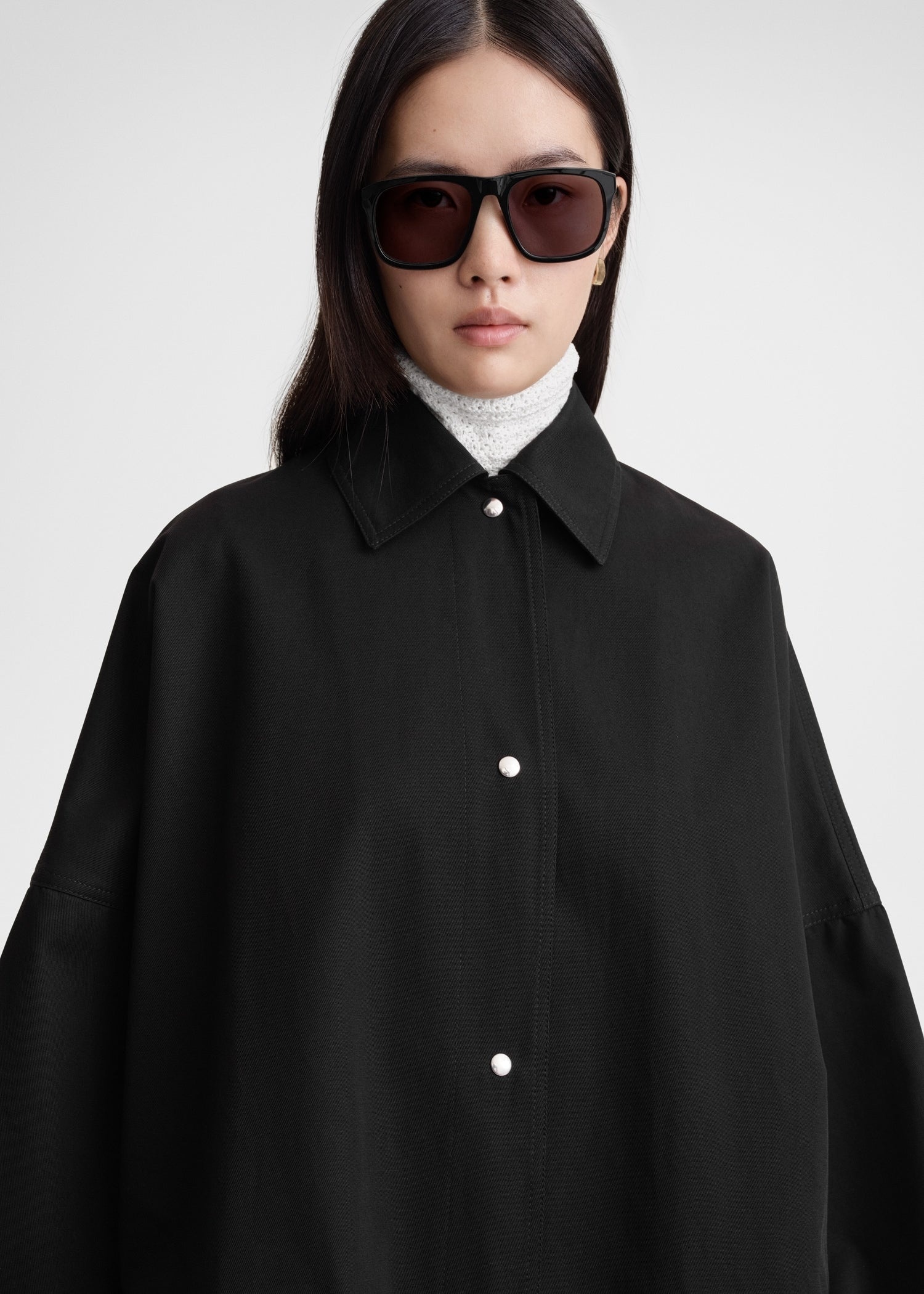Cotton twill overshirt jacket black - 5