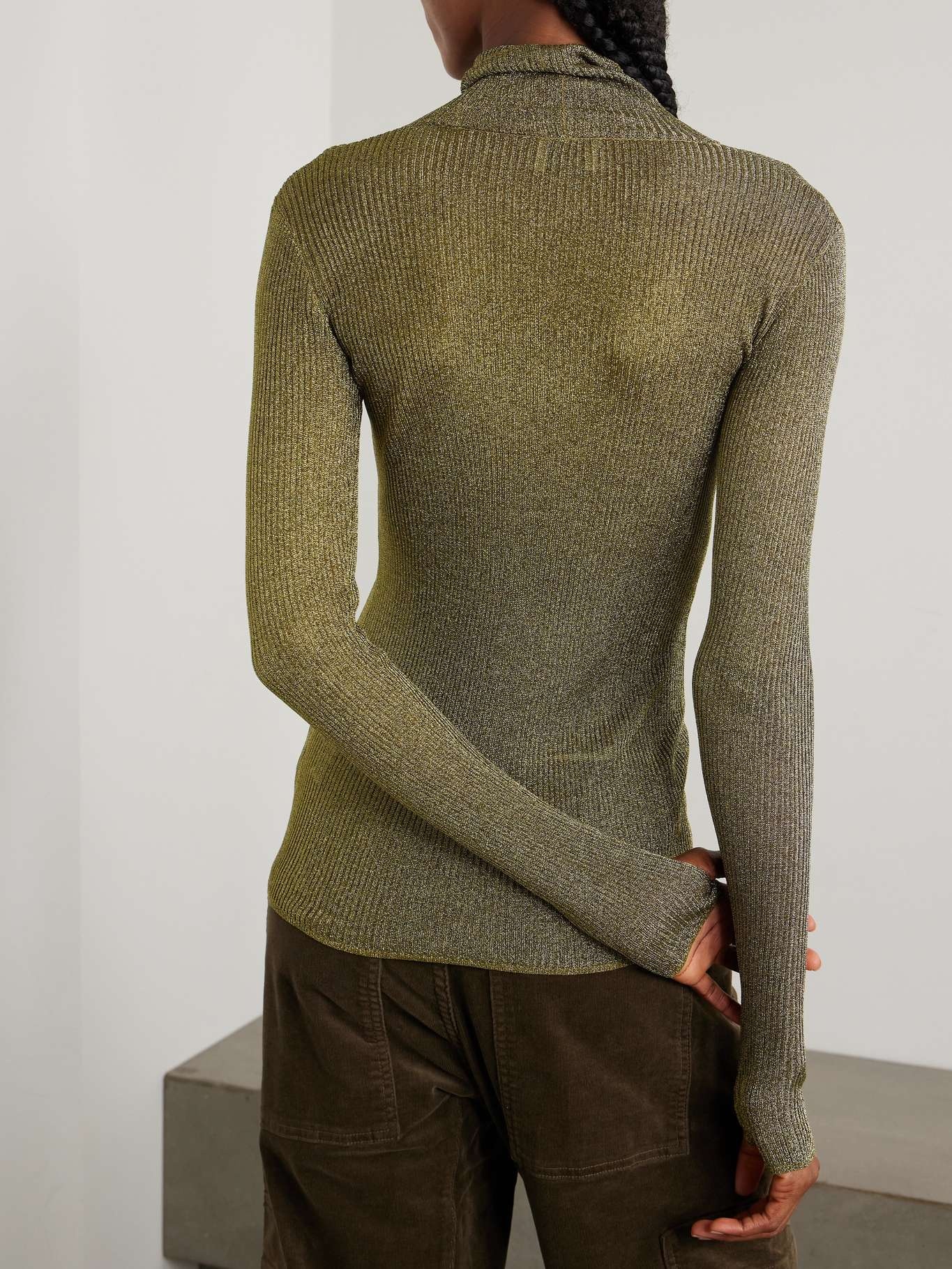 Jaelis metallic ribbed-knit turtleneck sweater - 3