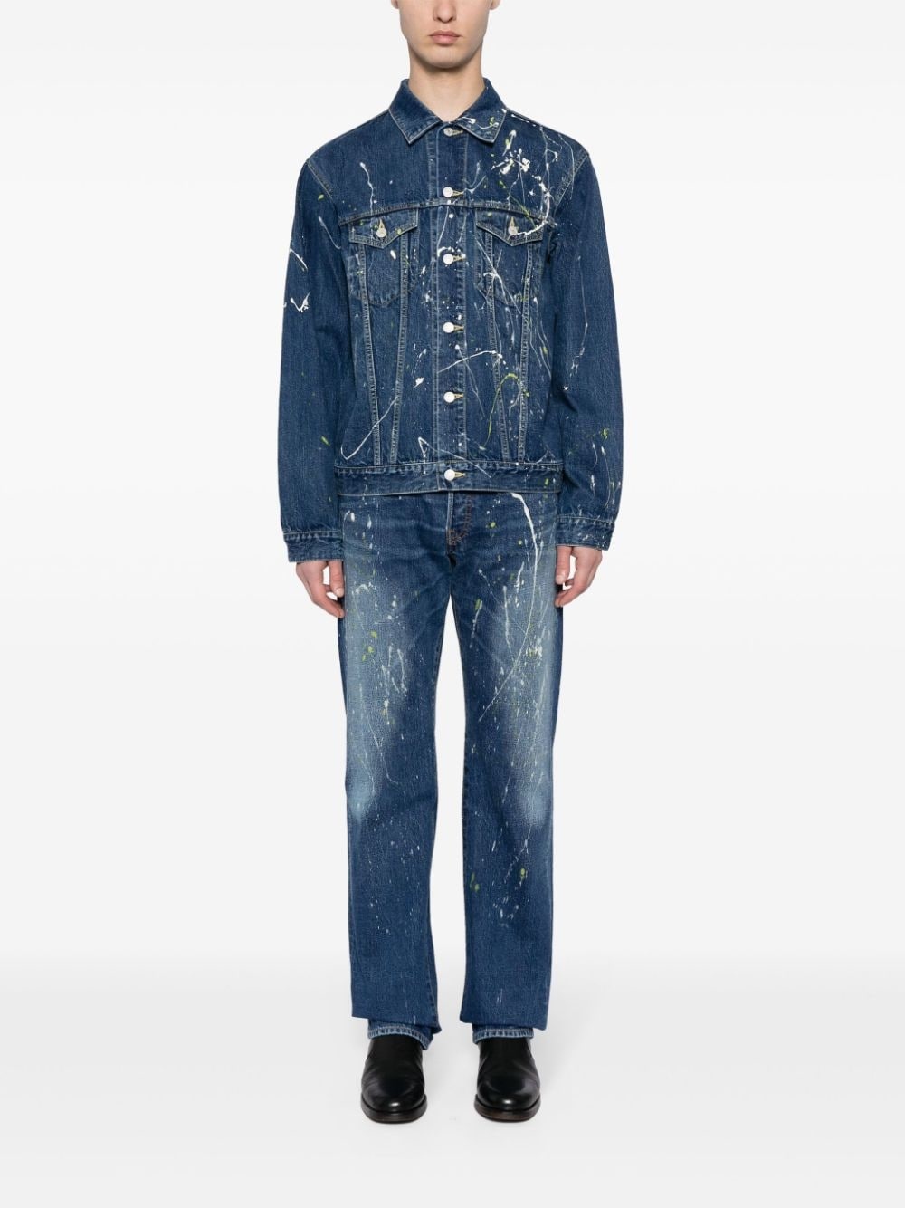 paint-splatter denim jacket - 2