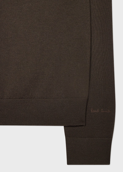 Paul Smith Dark Khaki Merino Wool V-Neck Sweater outlook