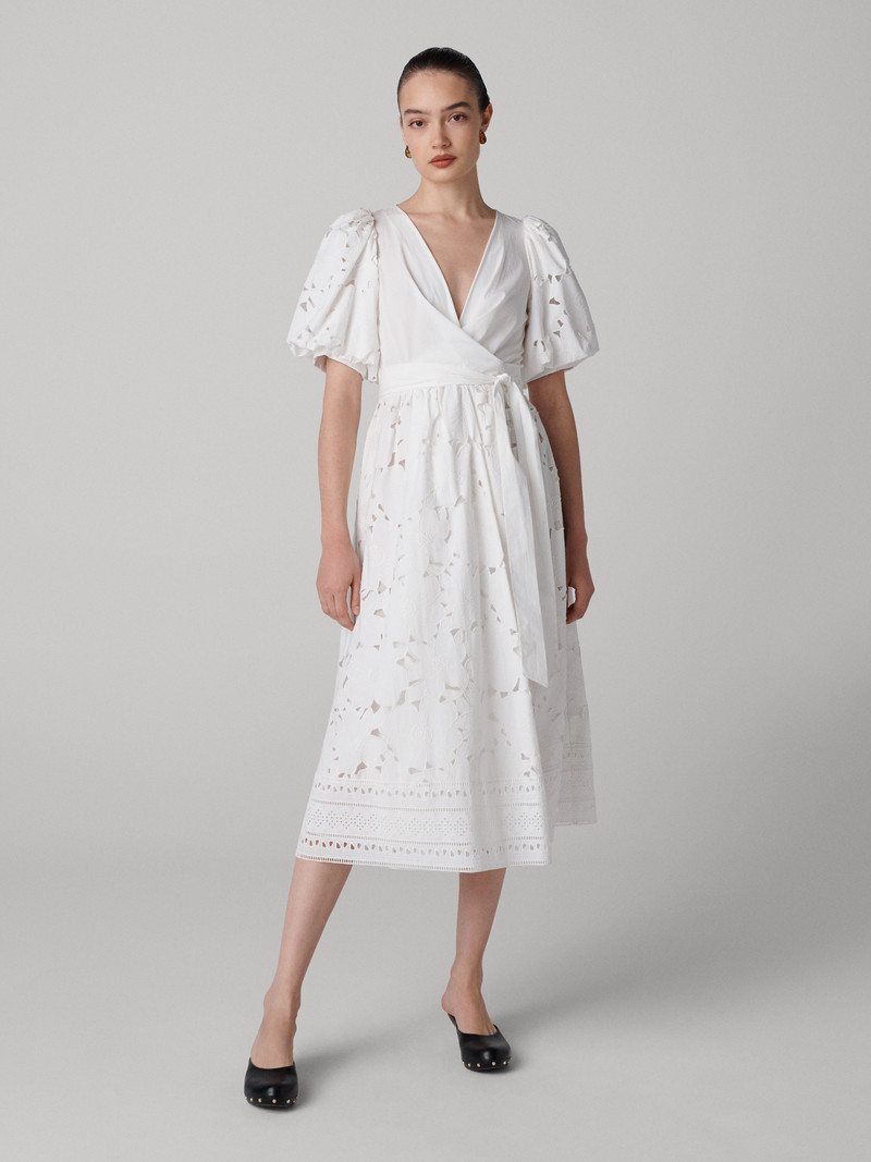 Delilah Eyelet Cotton Wrap Dress 1