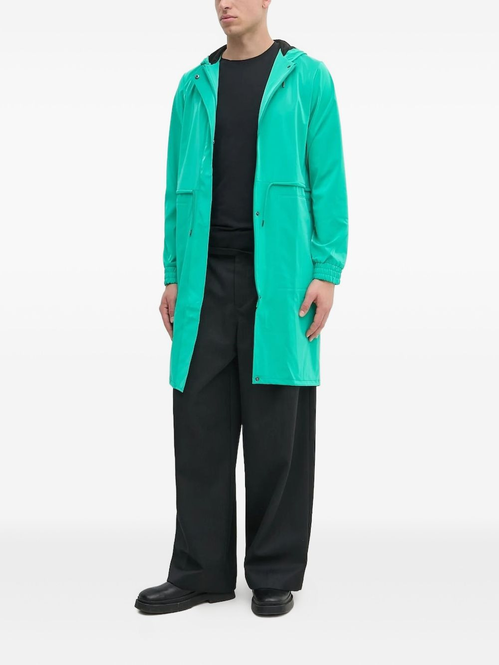 hooded drawstrings raincoat - 2