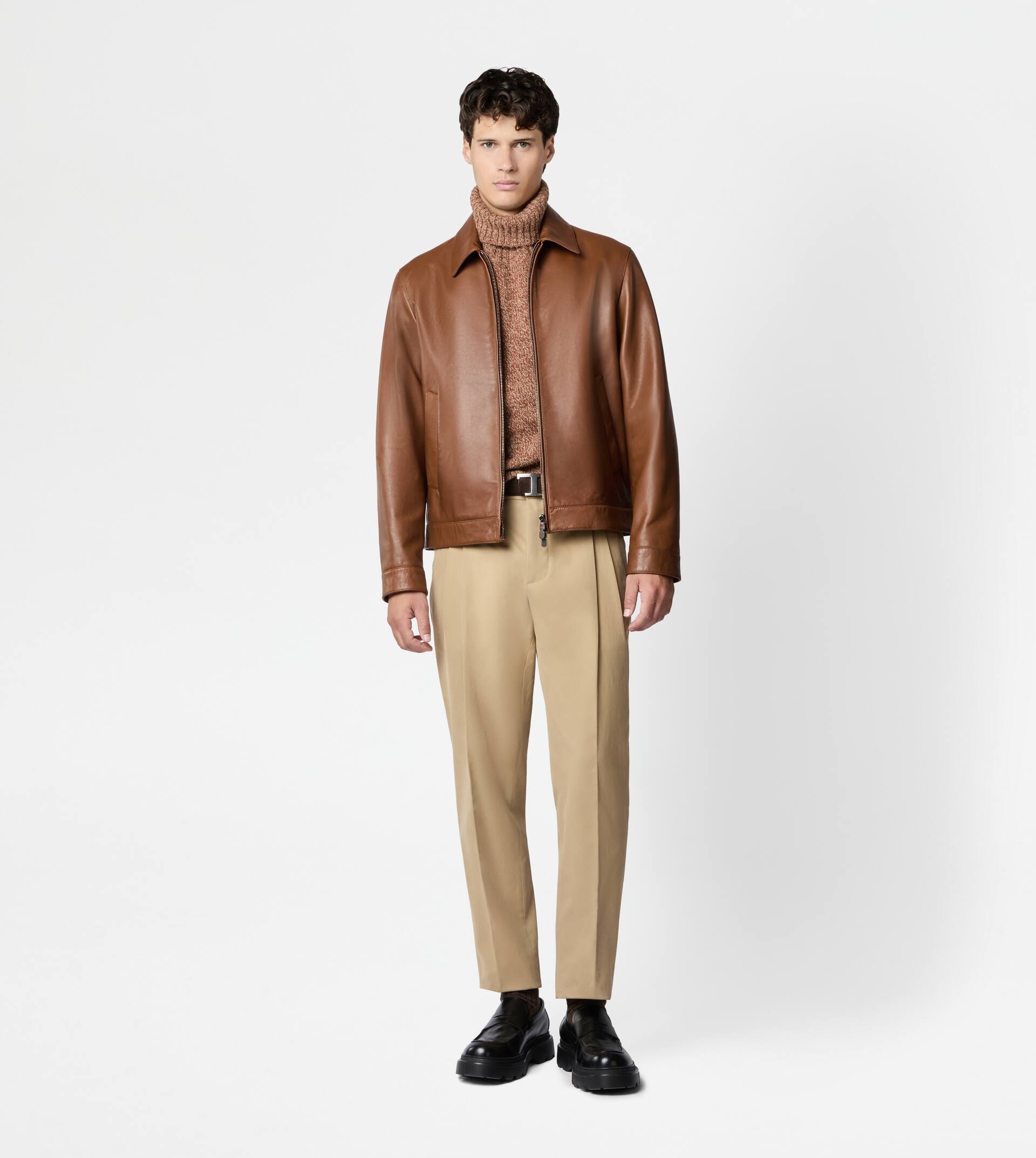 PANTS IN GABARDINE - BEIGE - 2