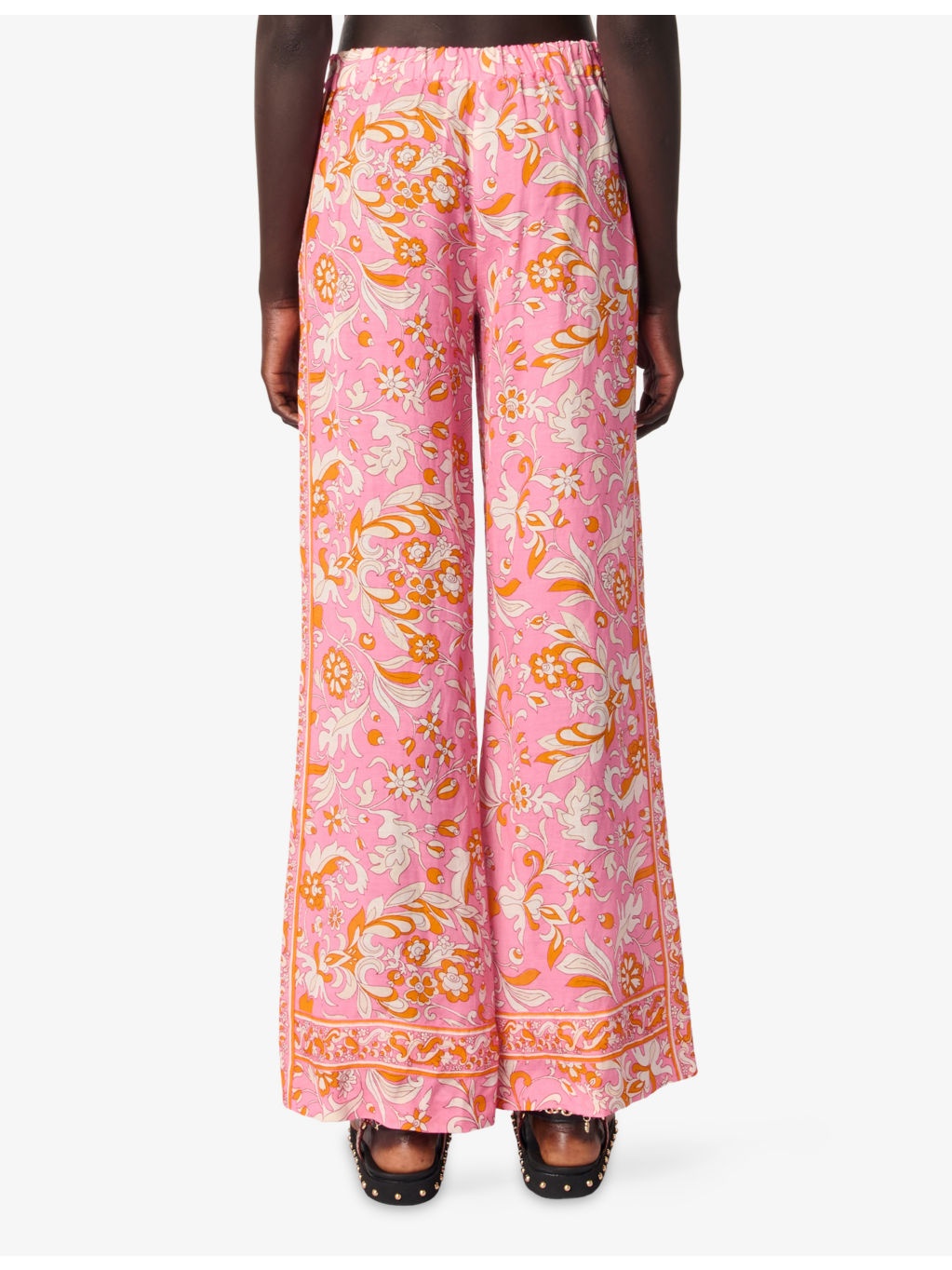 Floral-Print Wide-Leg Woven Trousers - 4