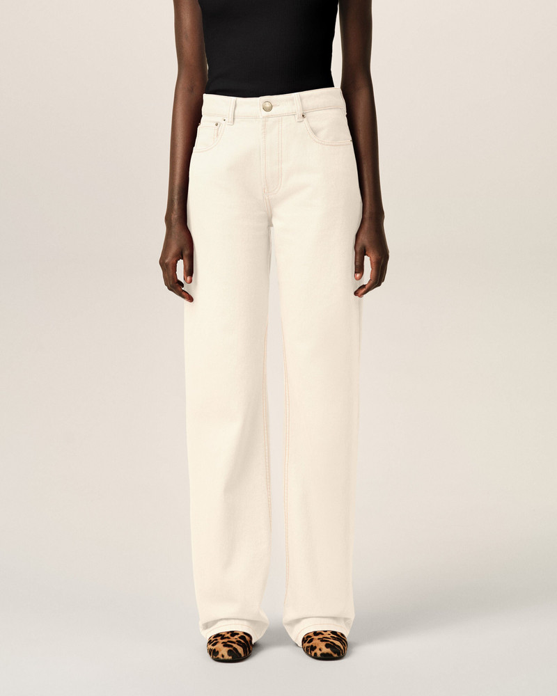 WHITE LARGE-FIT COTTON JEANS 3