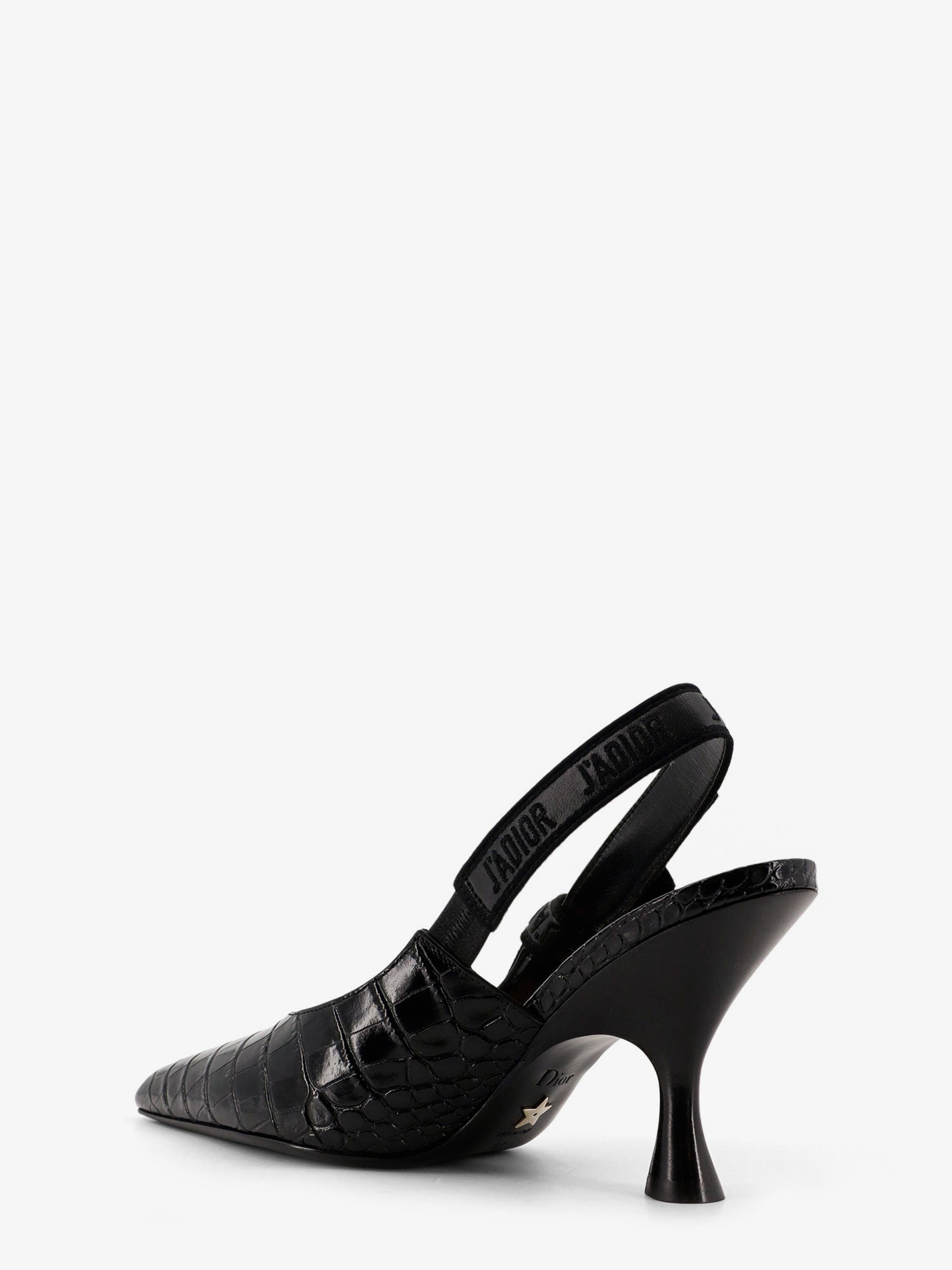 Dior Women J'adior Leather Slingback Pumps With Croco Effect - 3