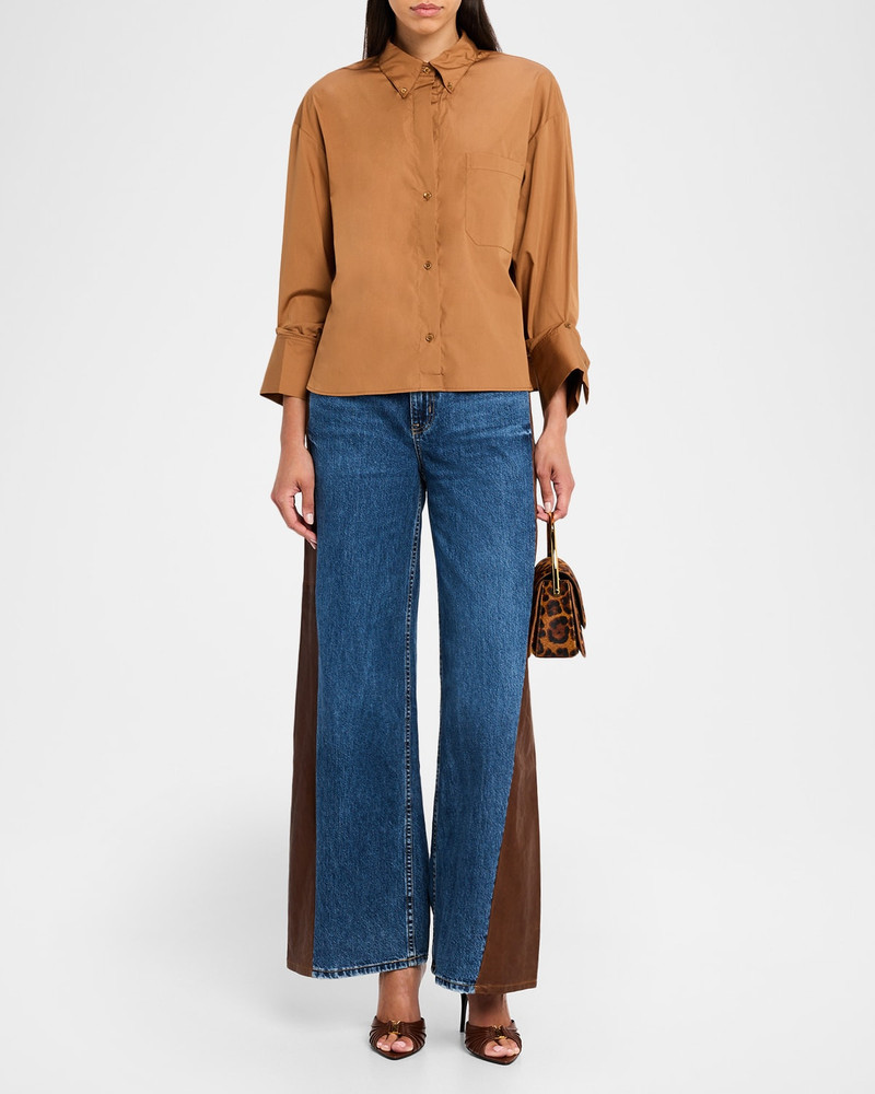 TWP J.D. Cropped Button-Front Shirt outlook