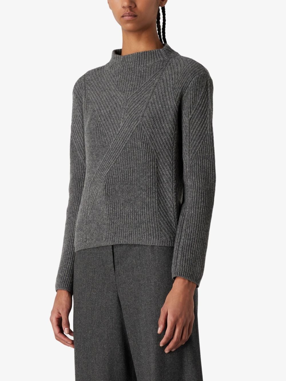 ribbed-knit wool-blend jumper - 2