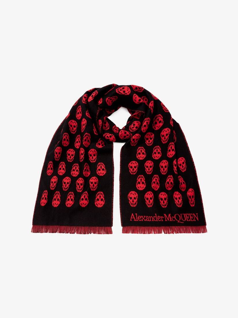 Reversible Skull Scarf in Black/red - 3