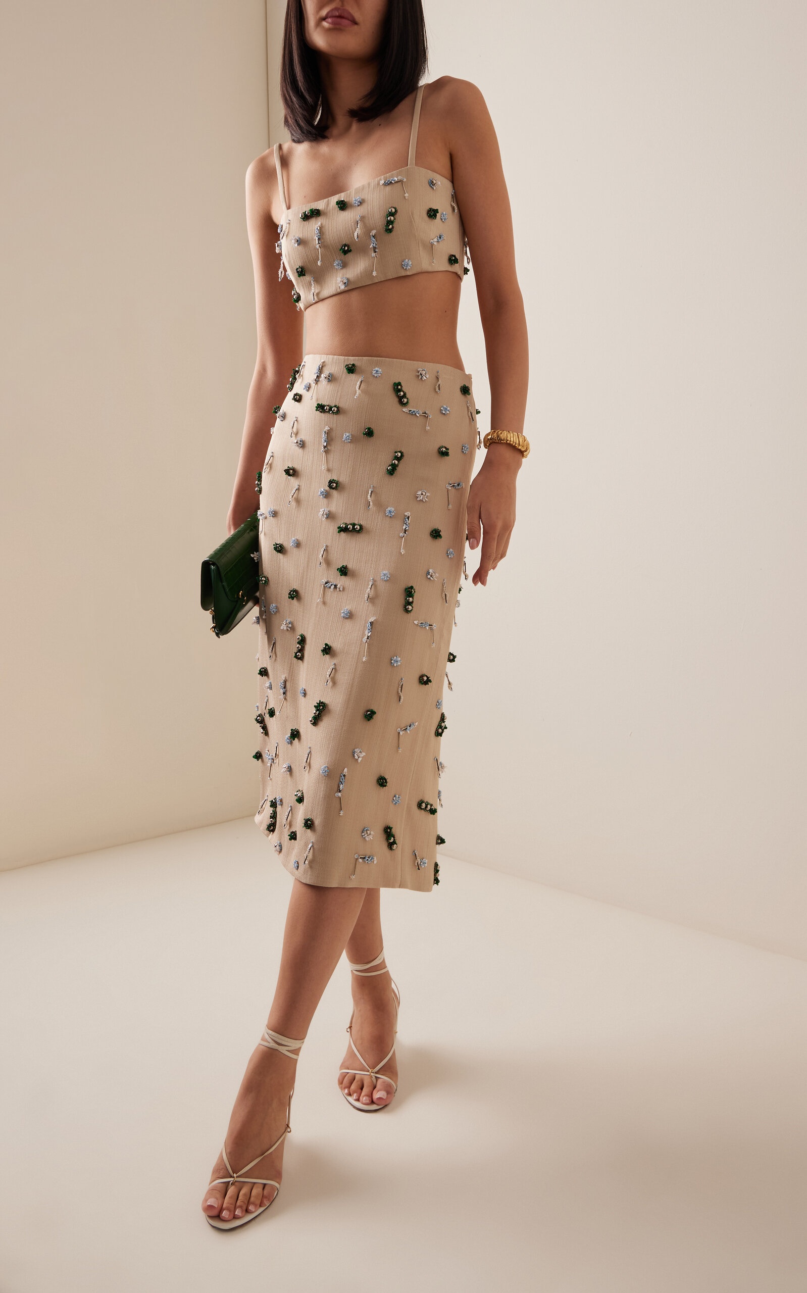 Embla Beaded Midi Skirt ivory - 2
