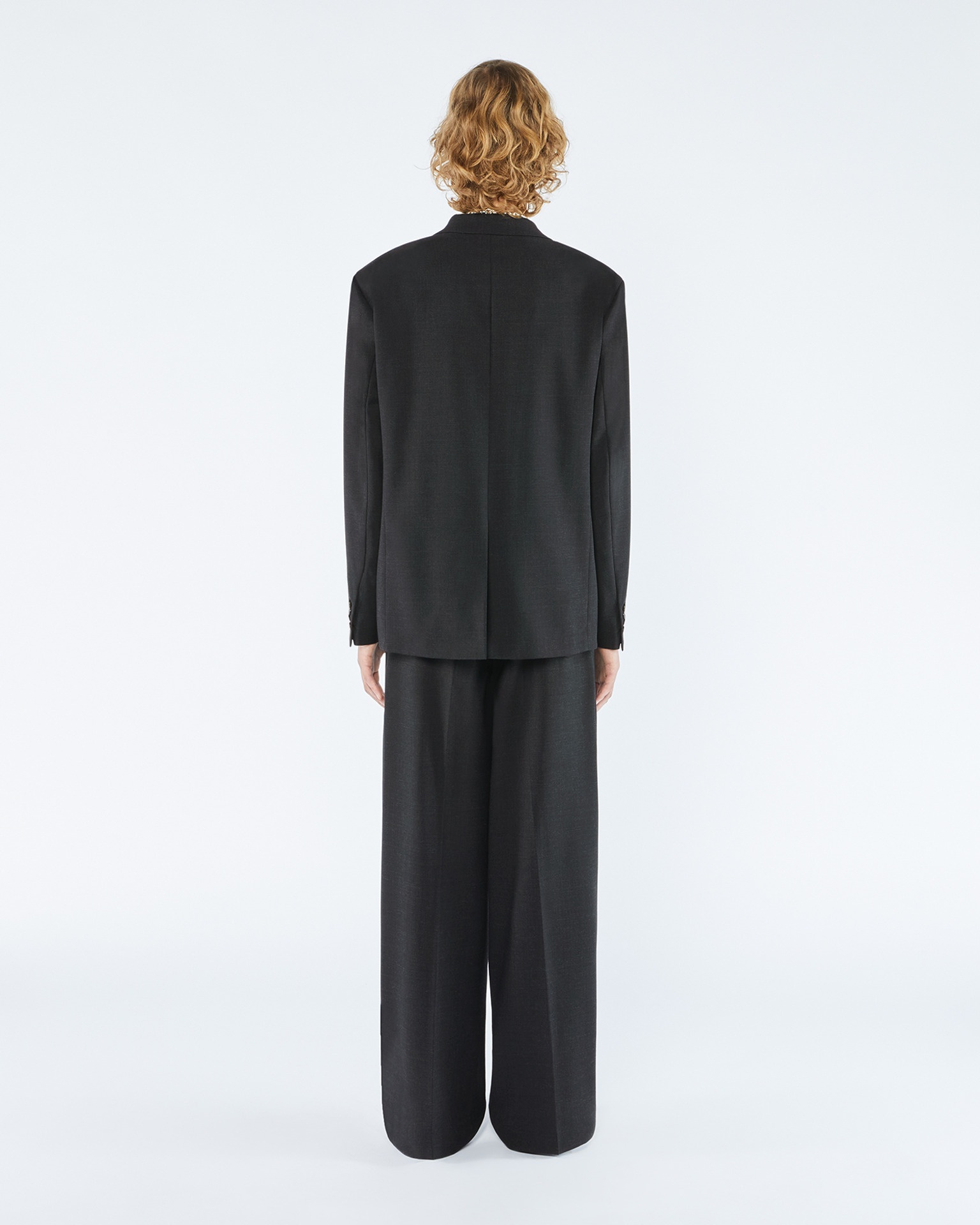 COLLAS - Satin-trimmed suit jacket - Off-black - 4