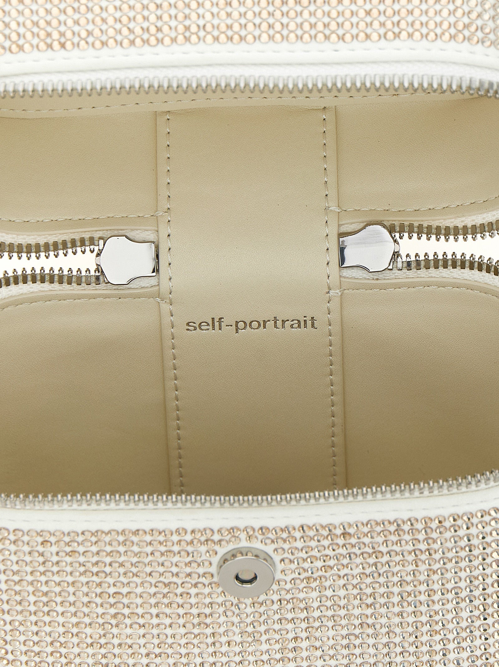 Self Portrait Women 'Satin Rhinestone Vanity Case' Handbag - 4