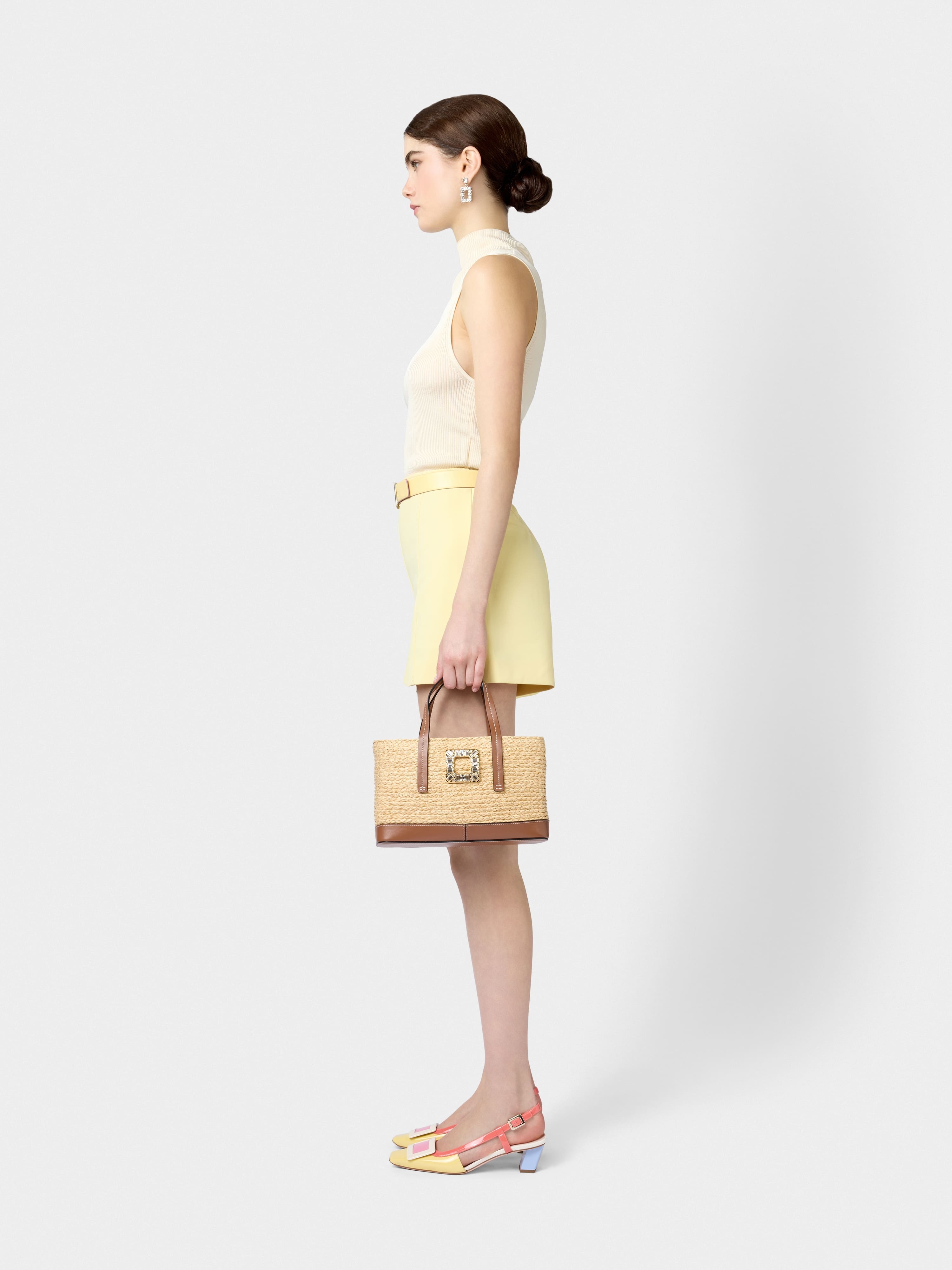 Viv' Skate Small Shopping Bag in raffia - 9