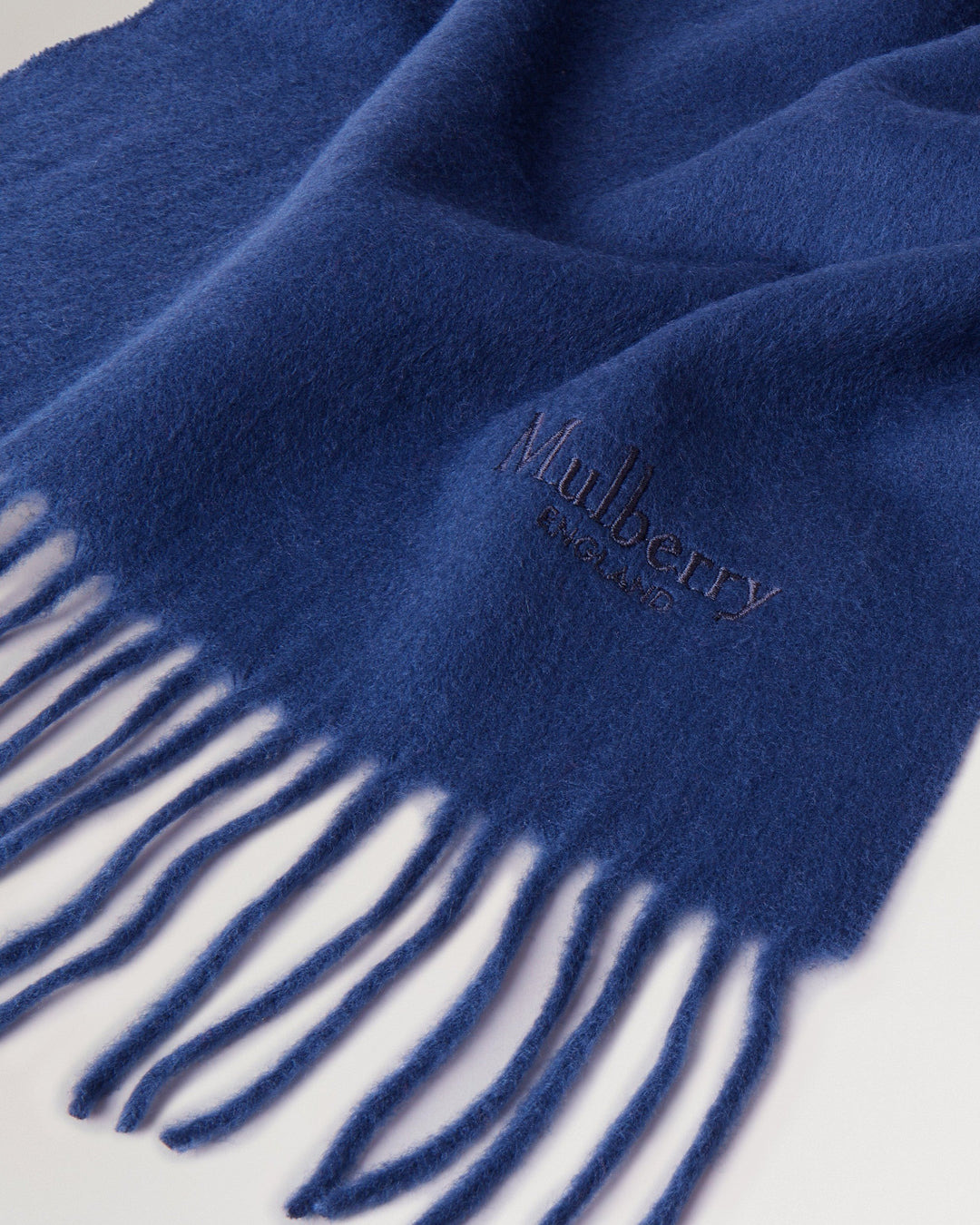 Small Solid Merino Wool Scarf Stormy Blue Merino Wool - 2