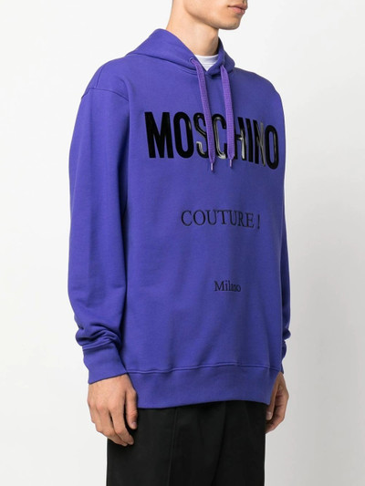 Moschino logo-print long-sleeved hoodie outlook