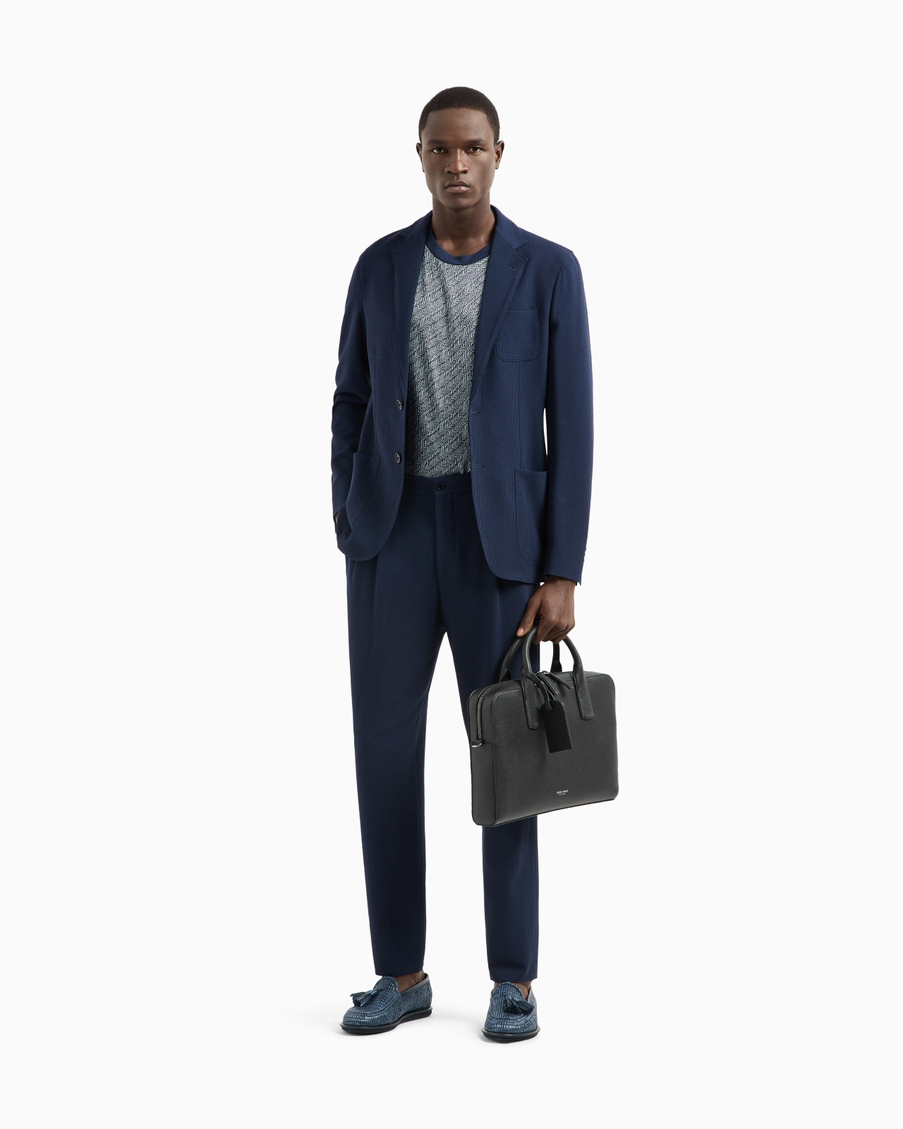 UPTON LINE SINGLE-BREASTED JACKET IN SEERSUCKER VIRGIN WOOL - 2