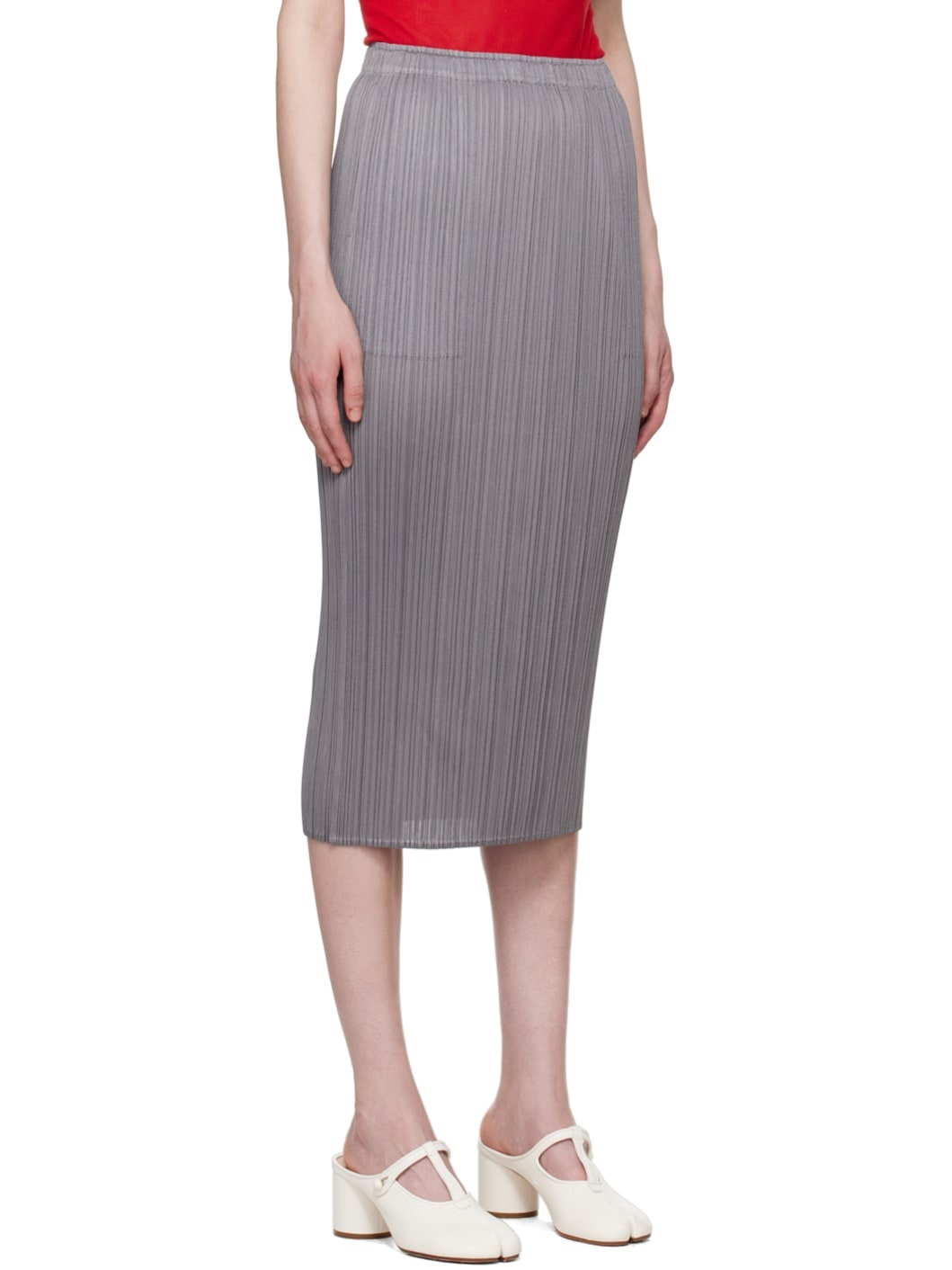Gray Basics Midi Skirt - 2