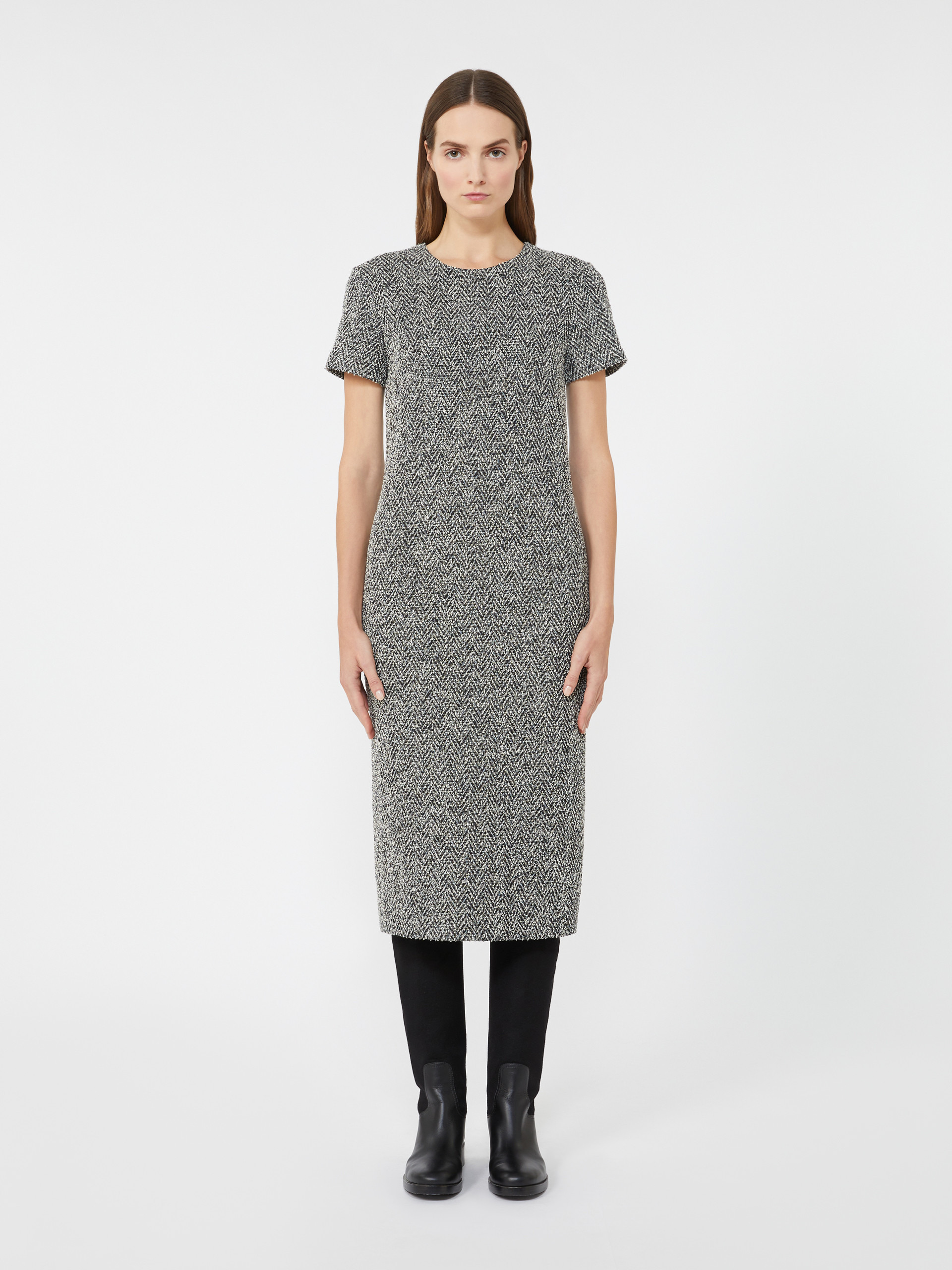 GIUGNO Bouclé jersey midi dress - 3