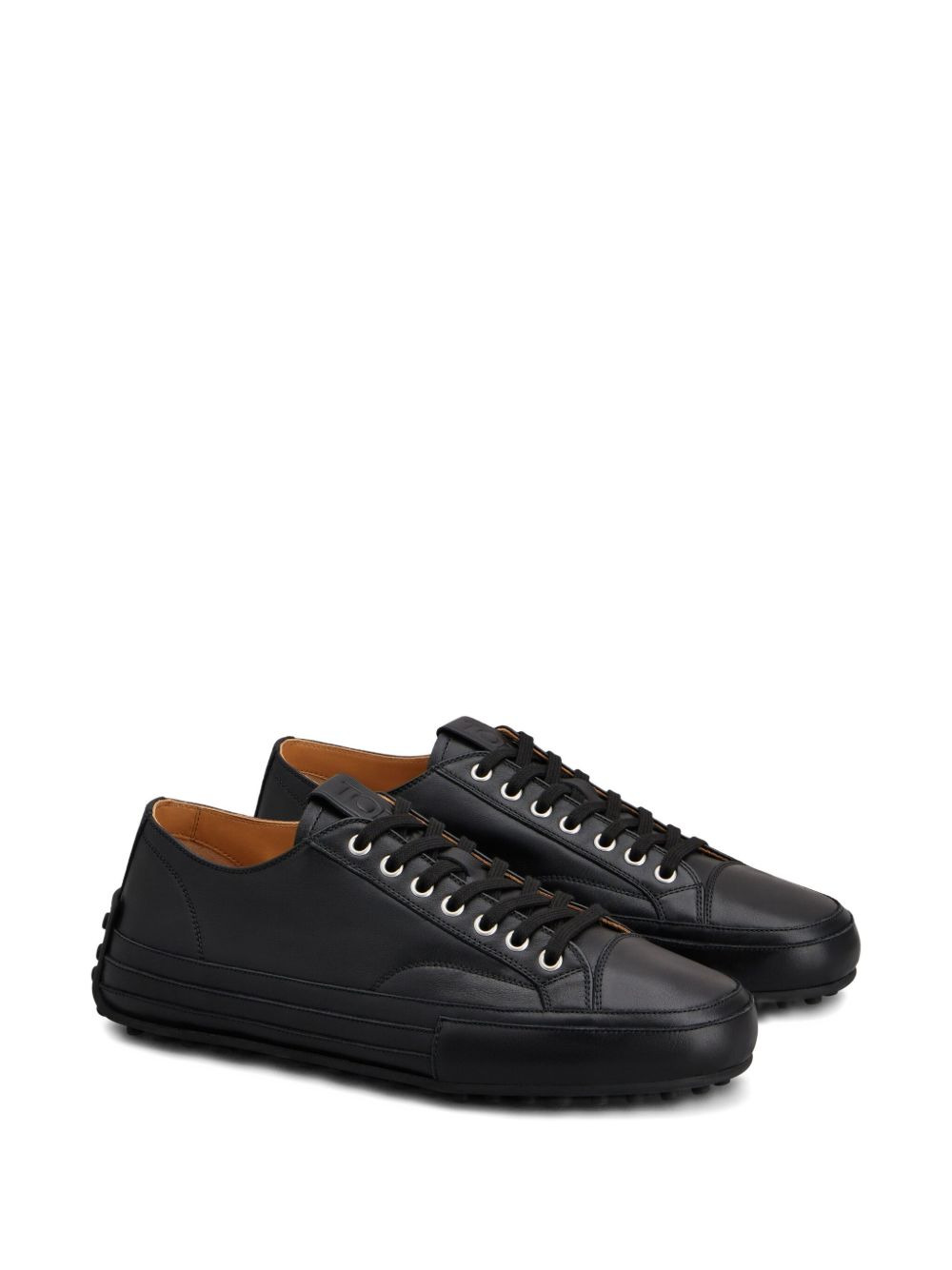leather lace-up sneakers - 2