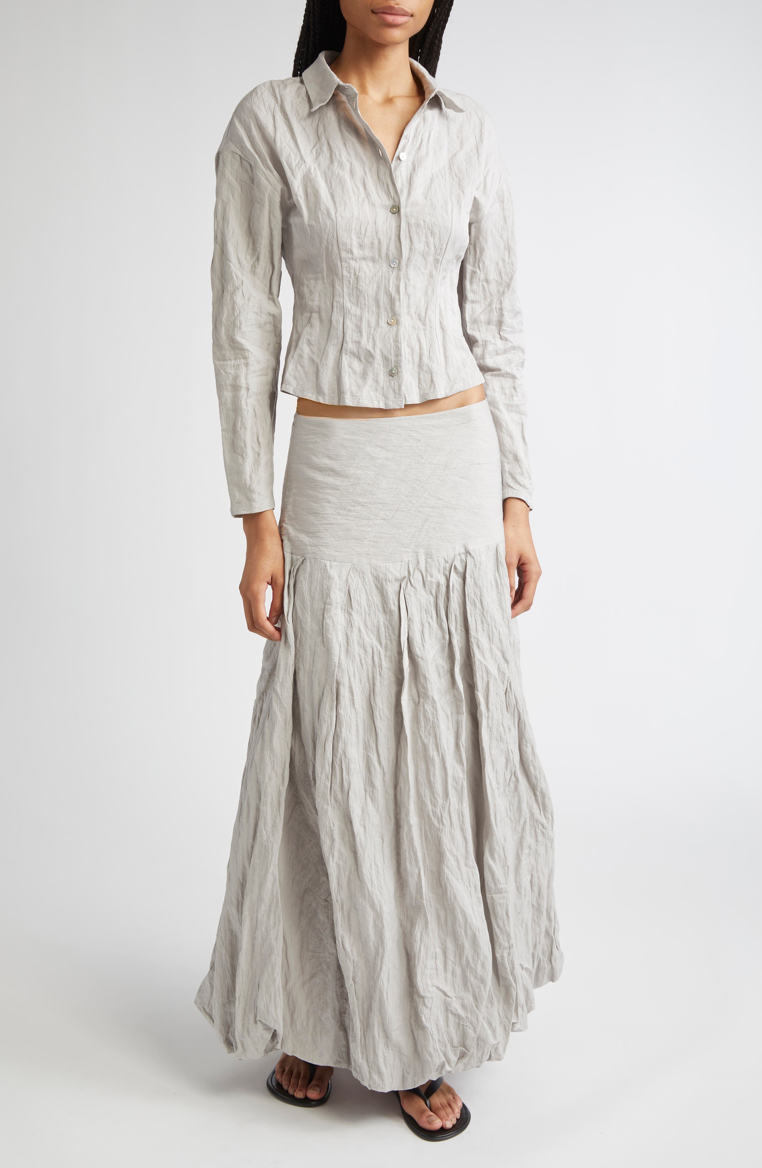 Paloma Wool Sluto Crinkled Skirt in Grey at Nordstrom - 2