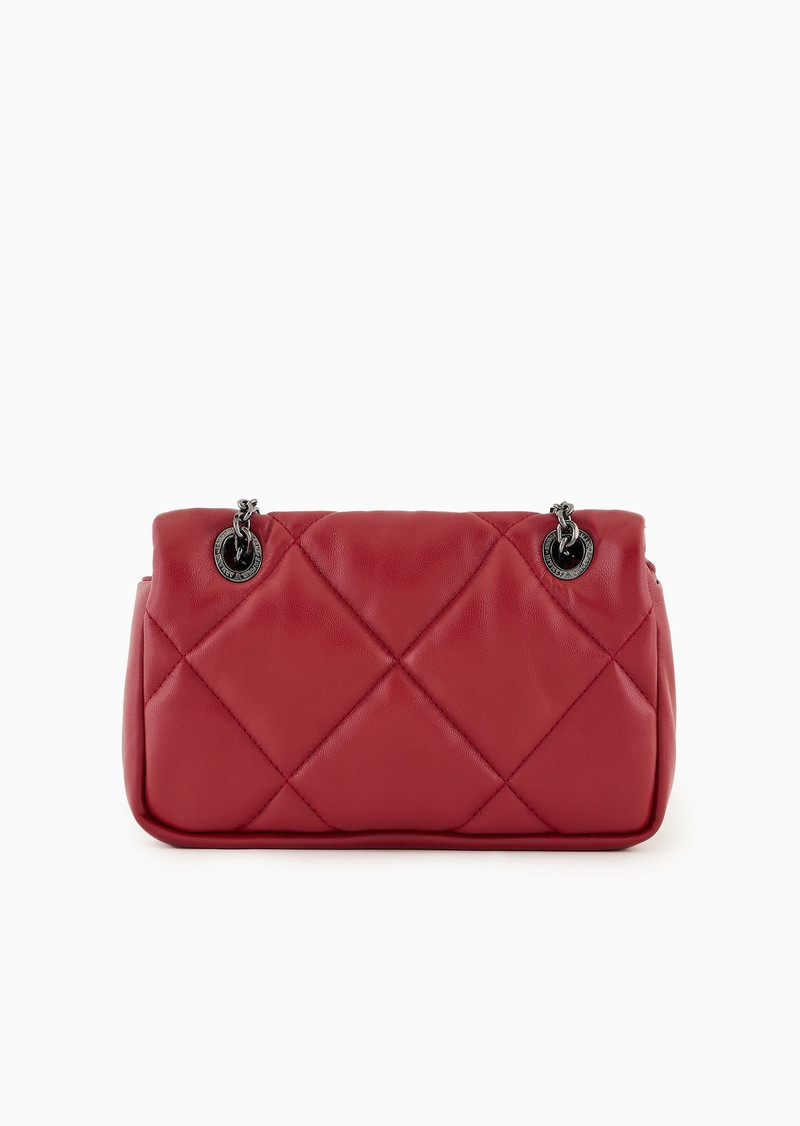 Quilted nappa leather-effect shopper bag with flap 3