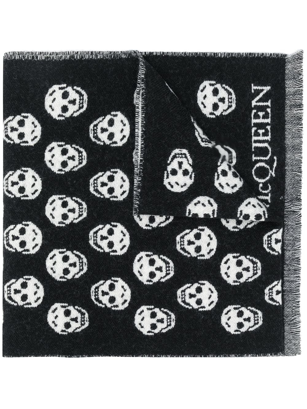 skull intarsia-knit scarf - 1