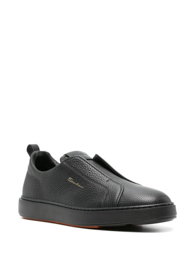 Santoni leather slip-on sneaker outlook