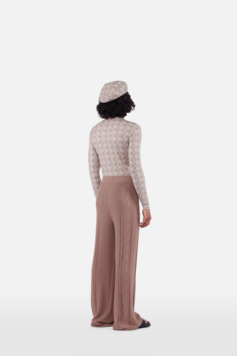 Pointelle Knitted Distressed Pants 5