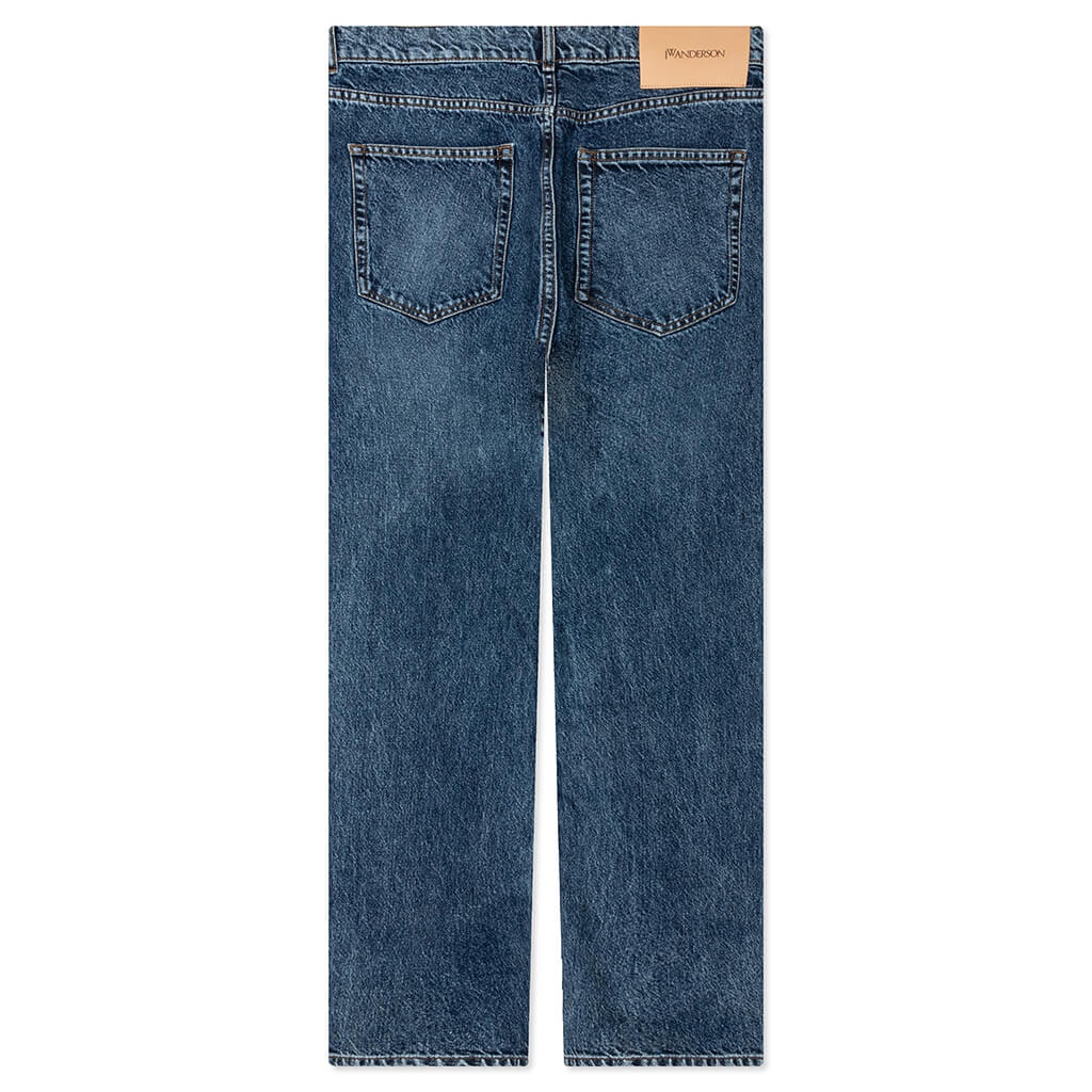 5 POCKET STRAIGHT LEG TROUSERS - MID BLUE - 2