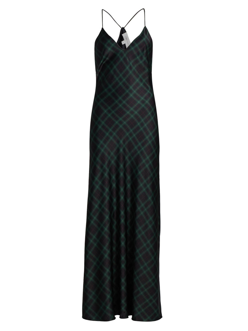 Women's Bethanne Plaid V-Neck Slip Gown - Navy Green Plaid 1