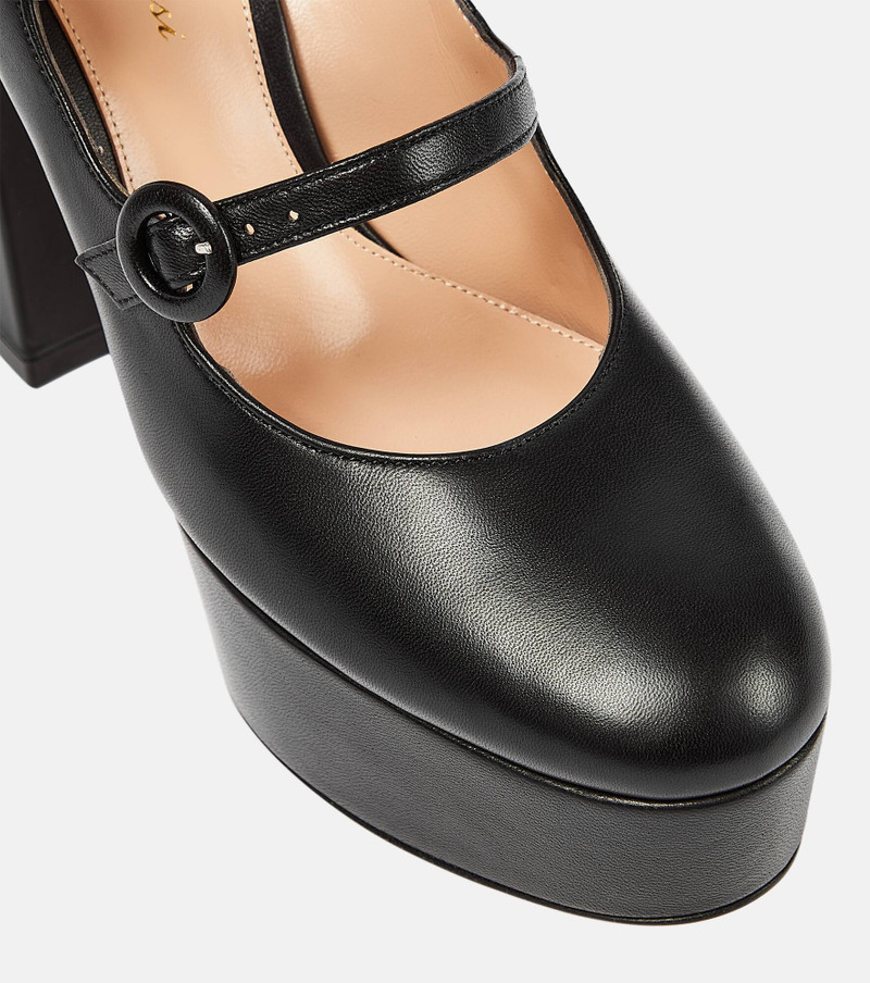 Mary Jane leather platform pumps 6