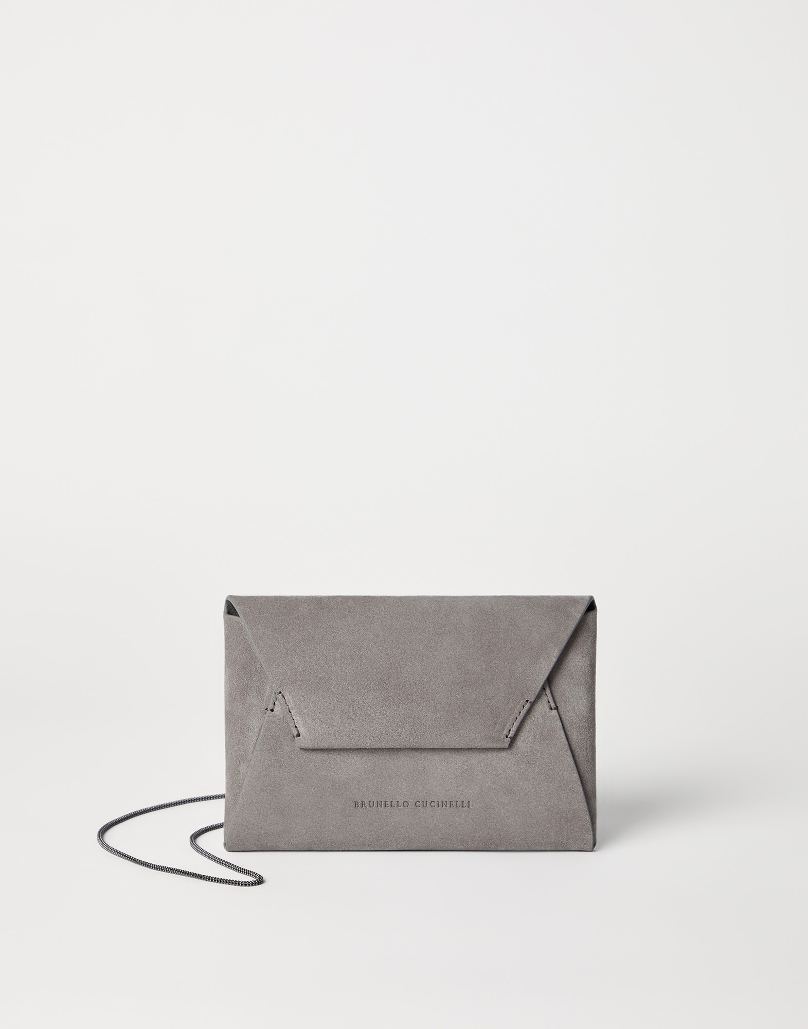 バッグ・カバンその他 BRUNELLO CUCINELLI BC Duo Suede Clutch Bag with Precious Cha Brunello Cucinelli BC Duo pochette in suede with precious