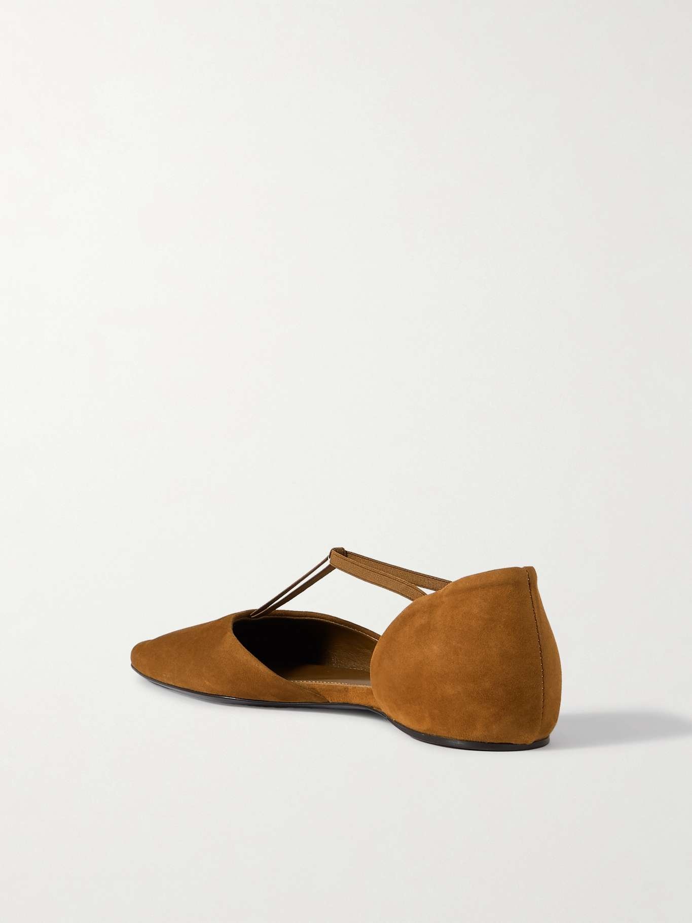 + NET SUSTAIN T-strap suede point-toe flats - 3