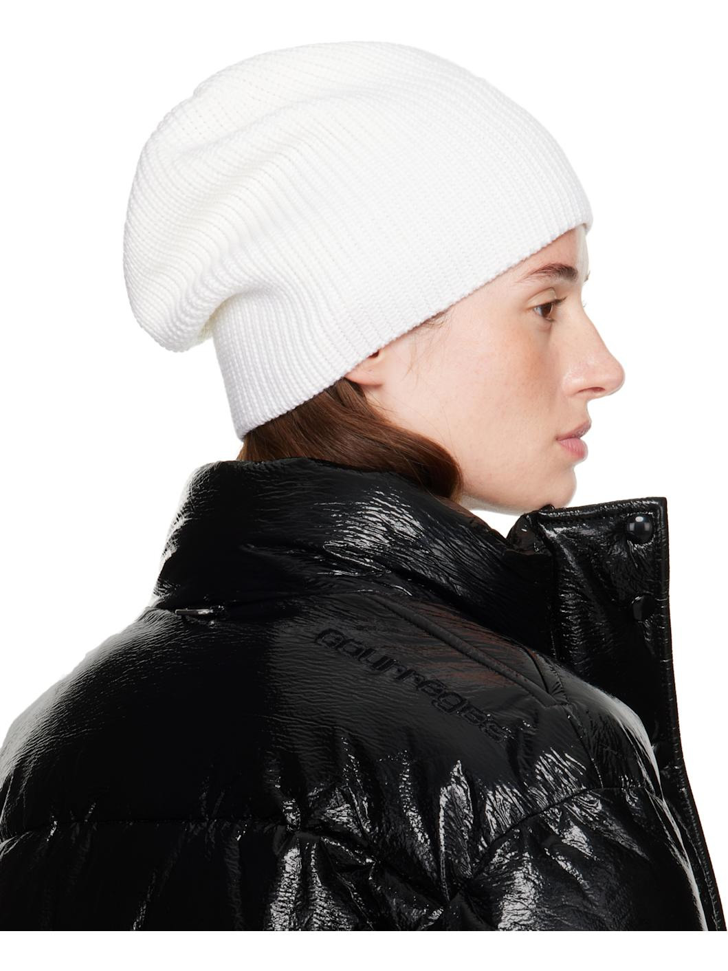 White AC Light Wool Beanie - 3