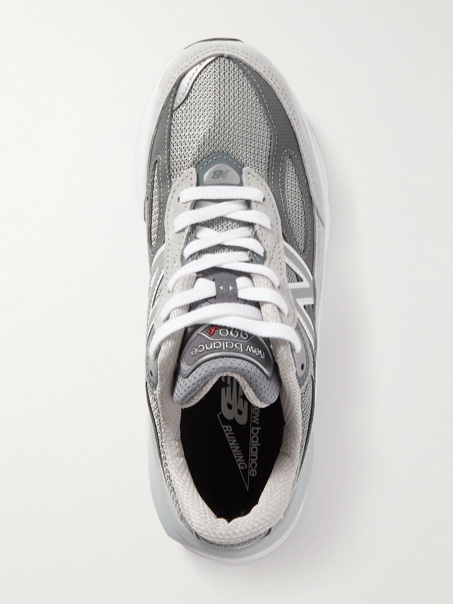 Made in USA 990V6 suede, leather and mesh sneakers Gray - 5