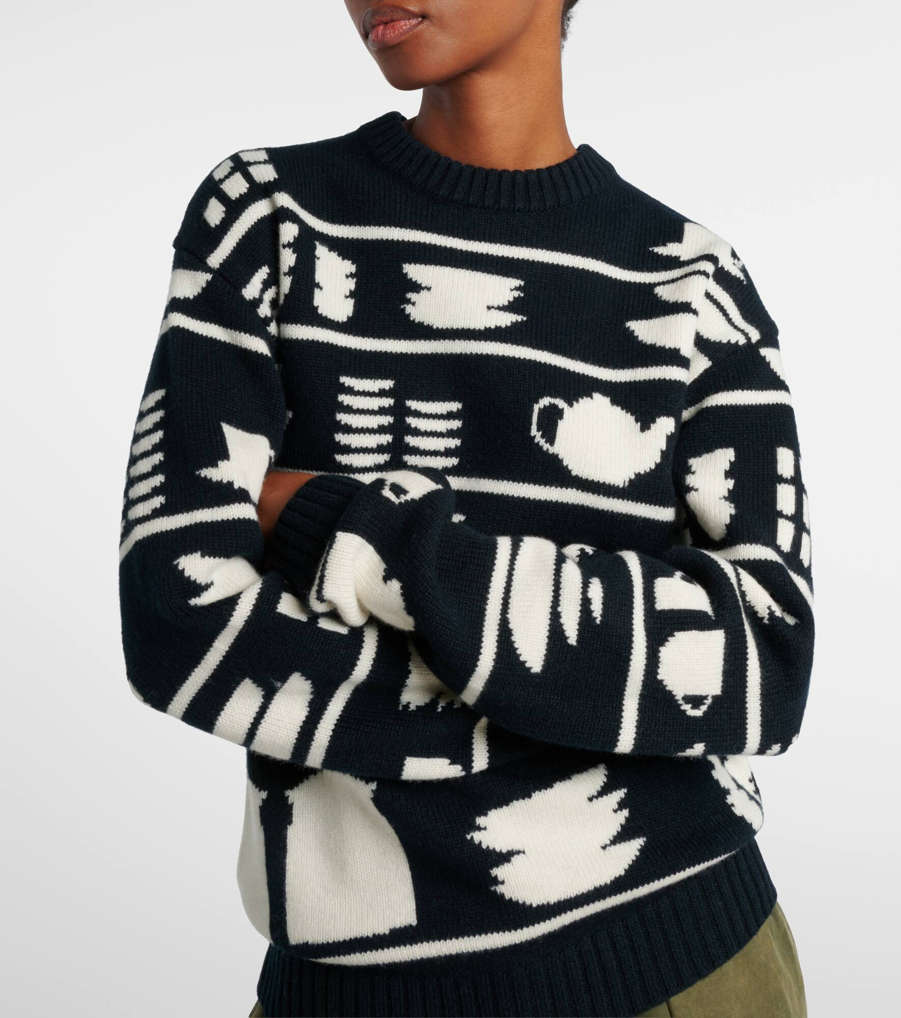 Jacquard wool sweater - 5