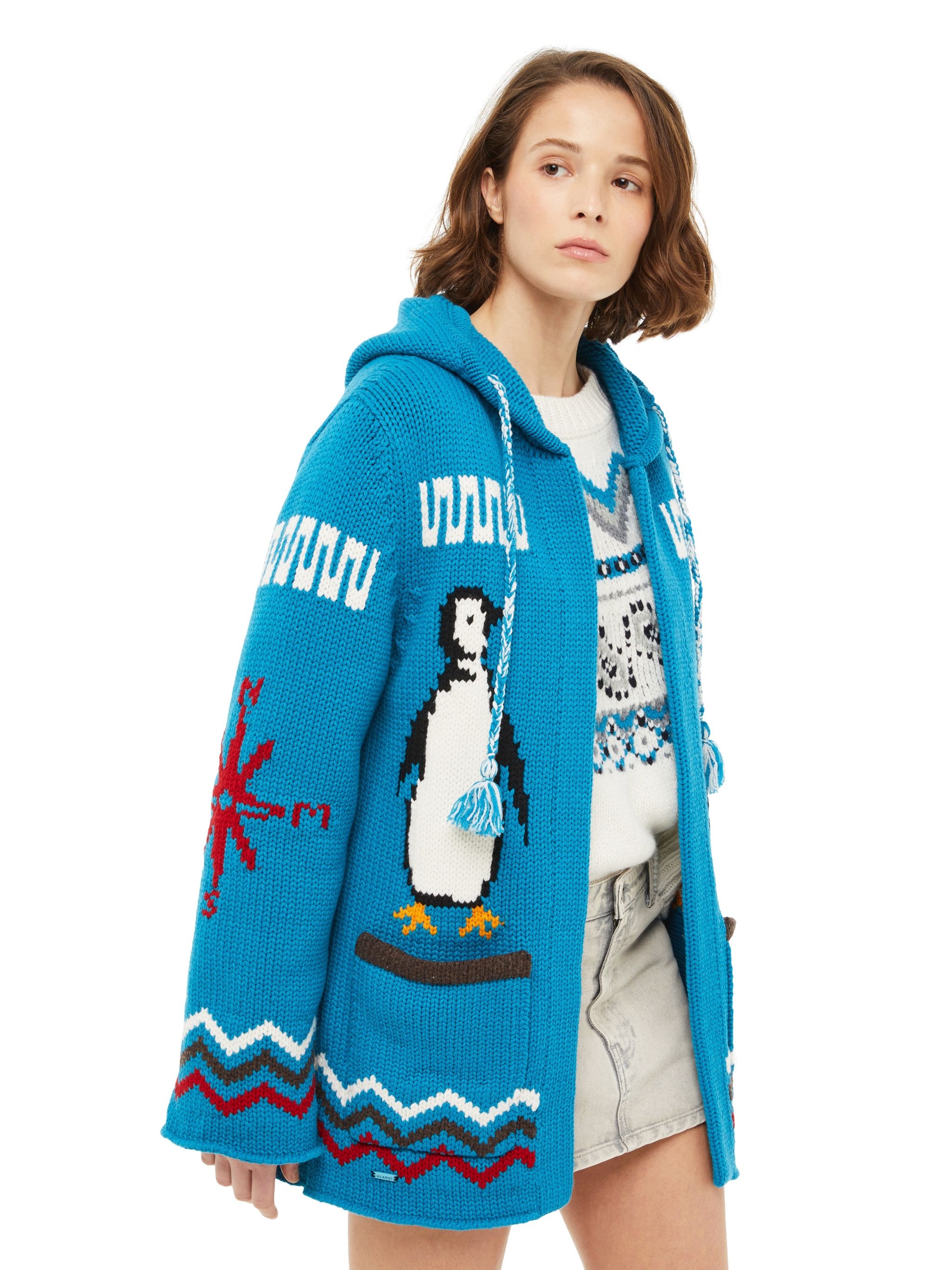 For The Love Of Penguins Hoodie in blue