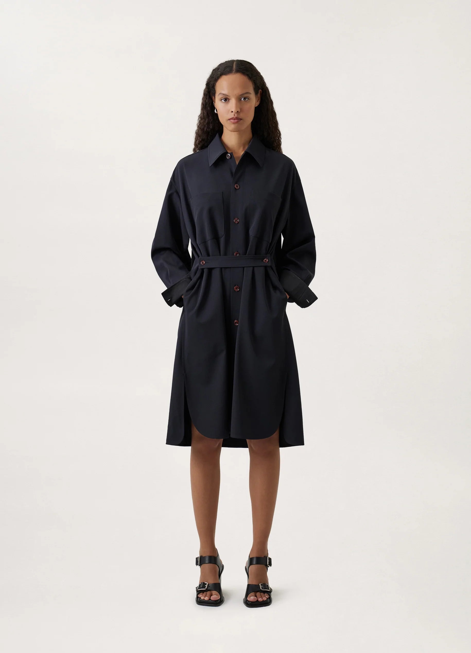 TWO POCKET SHIRT DRESS
LIGHT WOOL GABARDINE - 2