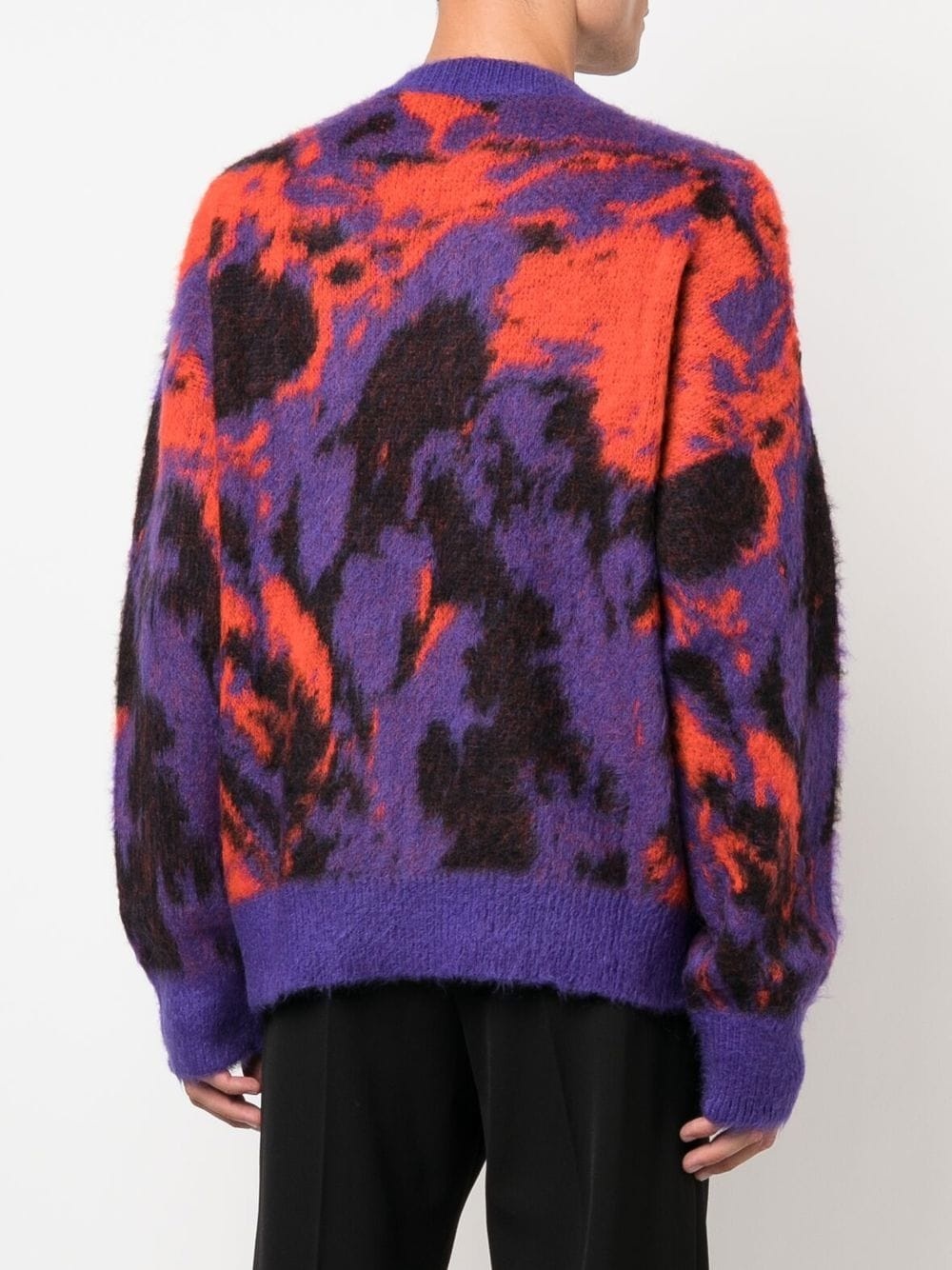 abstract print crew-neck jumper - 4