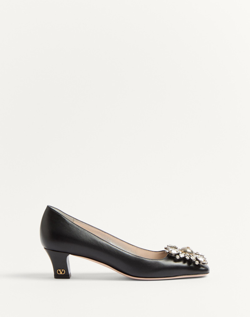 PRESHOES KIDSKIN PUMPS WITH CRYSTALS 45MM - 1