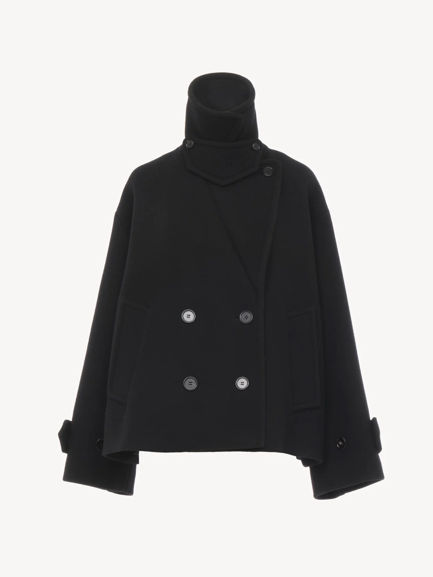 OVERSIZED SHORT COAT IN WOOL - 1