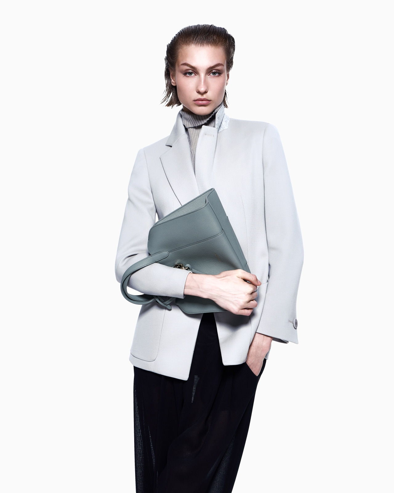SINGLE-BREASTED JACKET IN STRETCH DOUBLE-FACED WOOL - 6